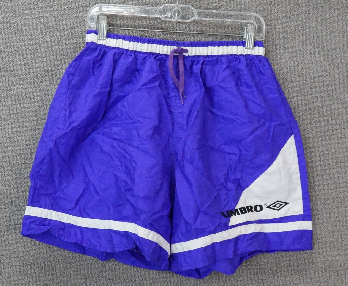 Vintage Umbro Men's Soccer Shorts Nylon Purple Size Large