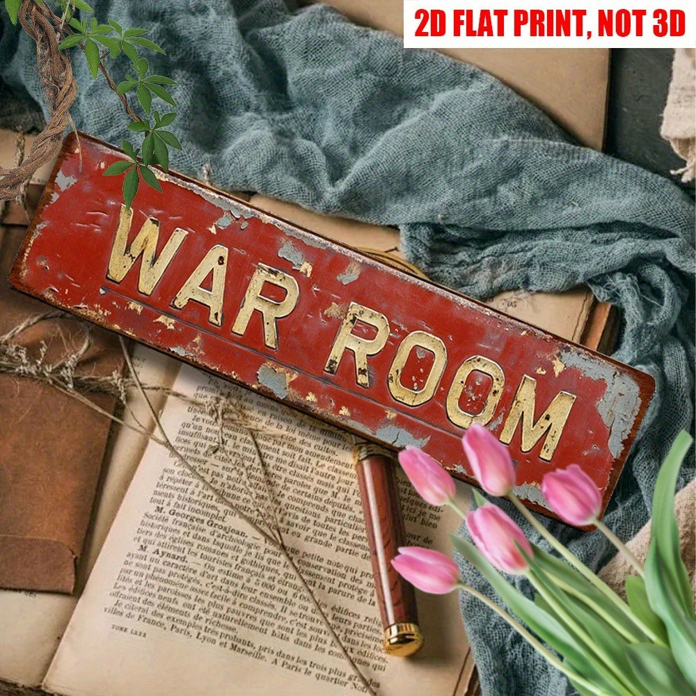 Vintage War Room Metal Signs Retro Military Decor Home Office Game Room Bar 4×16