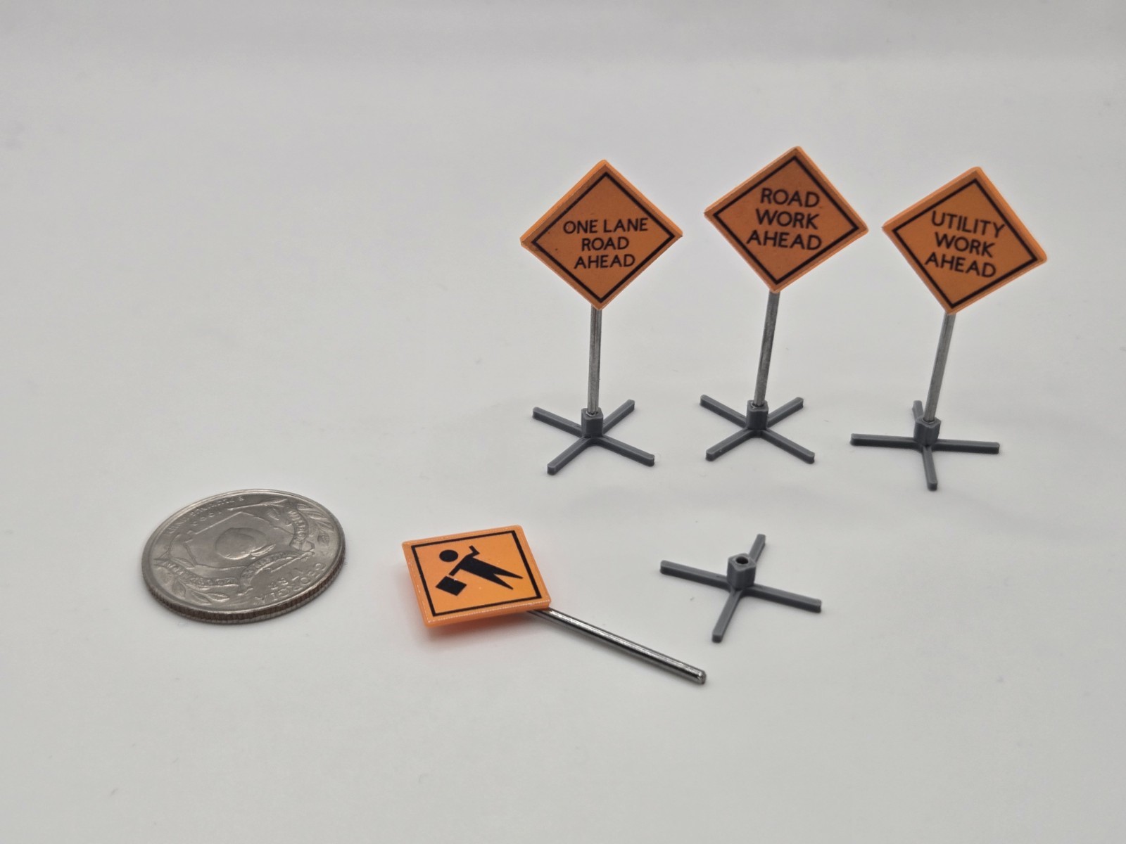 1/64 Scale Caution Work Ahead Signs *Set of 4*