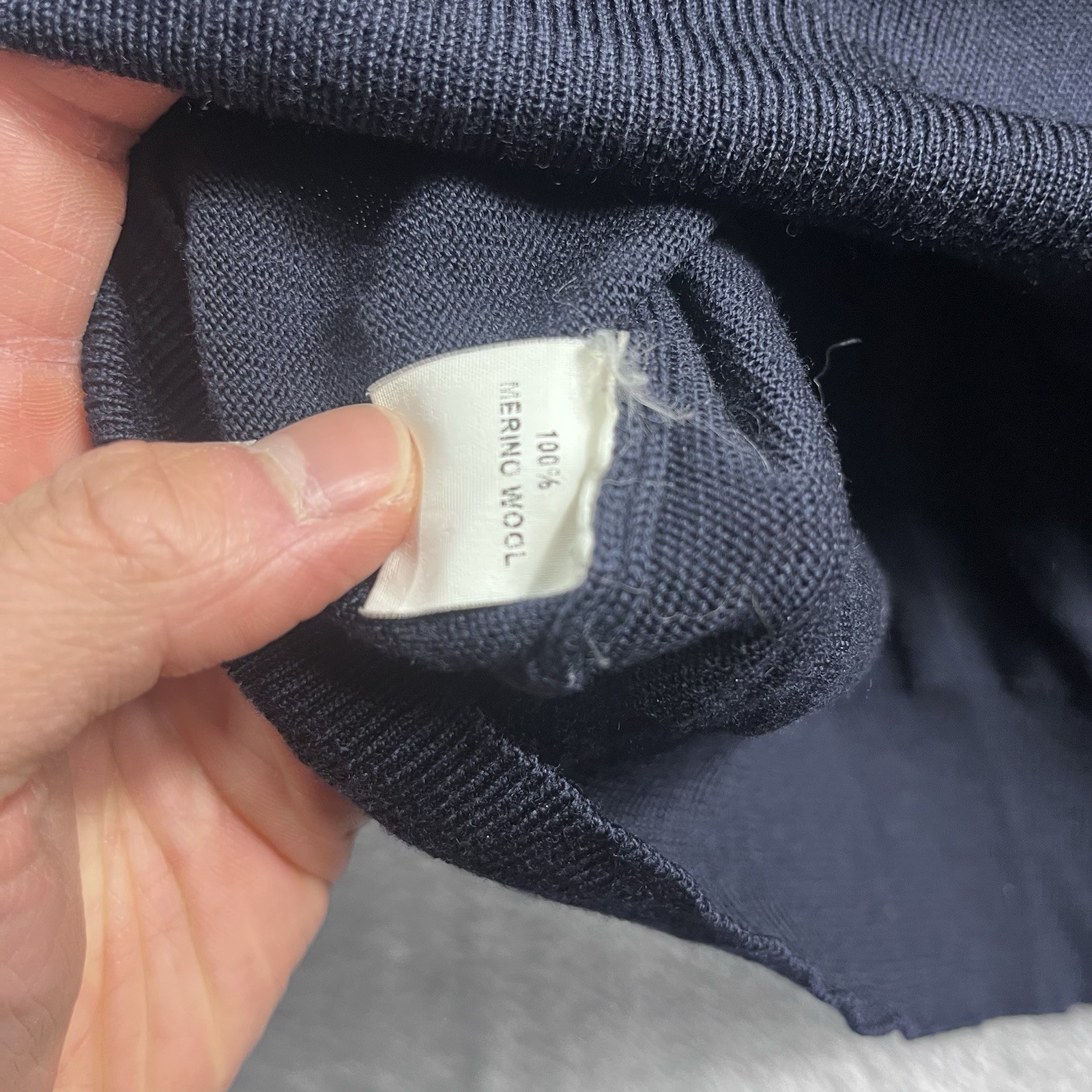 Psycho Bunny Mens XL Merino Wool Quarter Zip Mock Neck Blue Sweater Preppy