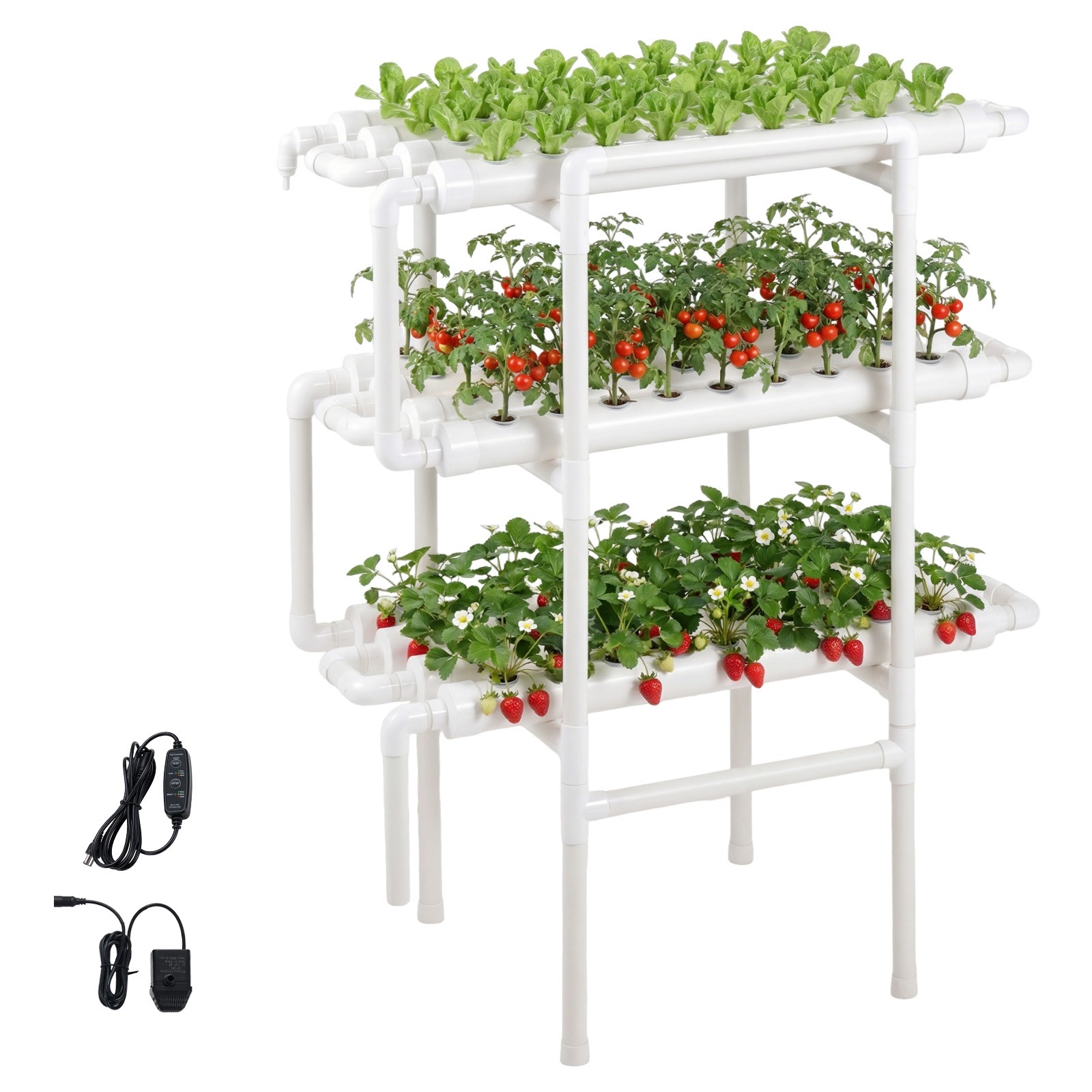 Uimoso Hydroponic Grow System 3 Layer 108 Planting Sites Hydroponic Growing Kit