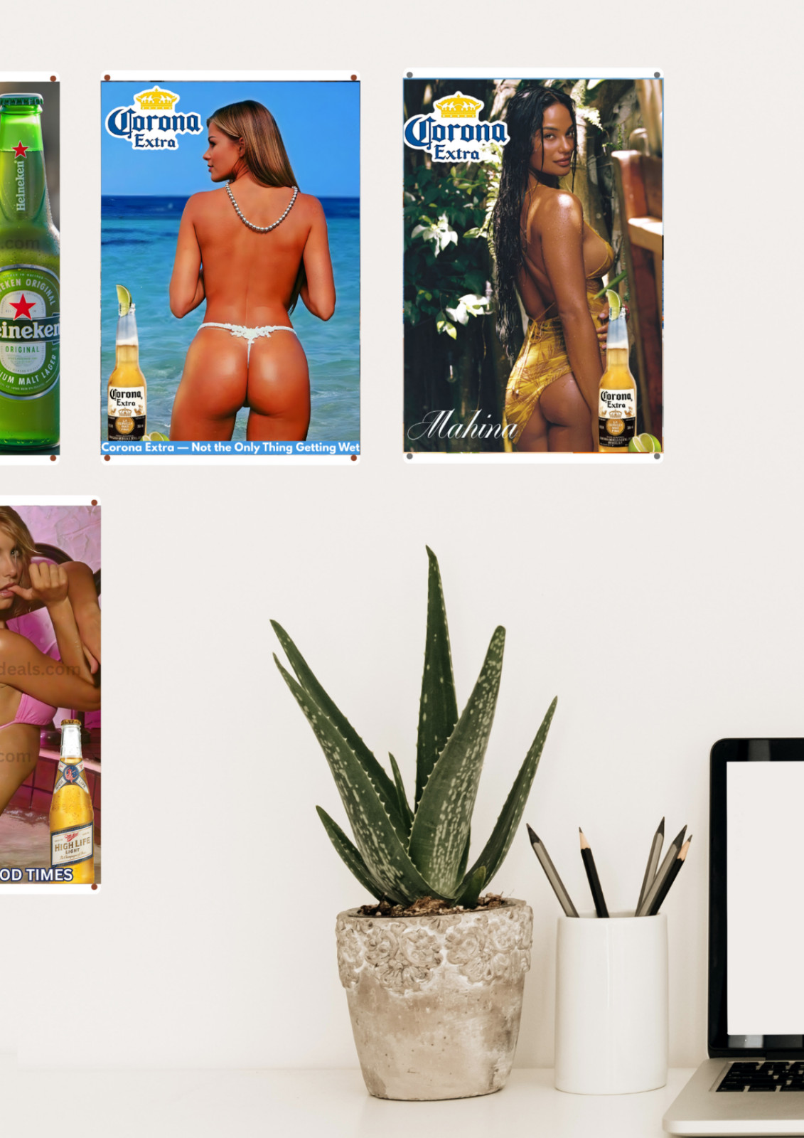 Beer Of Pleasure Pin-Up Metal Sign Sexy Girl Vintage Style Wall Decor Read Des