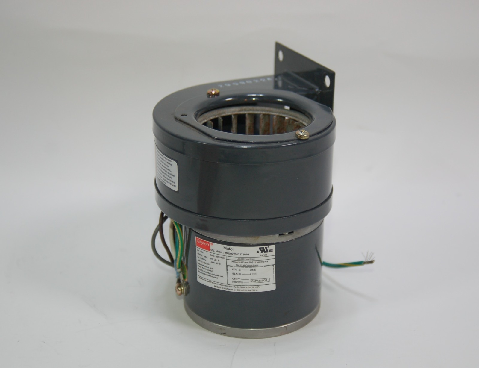 Dayton Centrifugal Fan 1TDN5 115V, 50/60 Hz Squirrel Cage Blower 1/50 HP 53 CFM