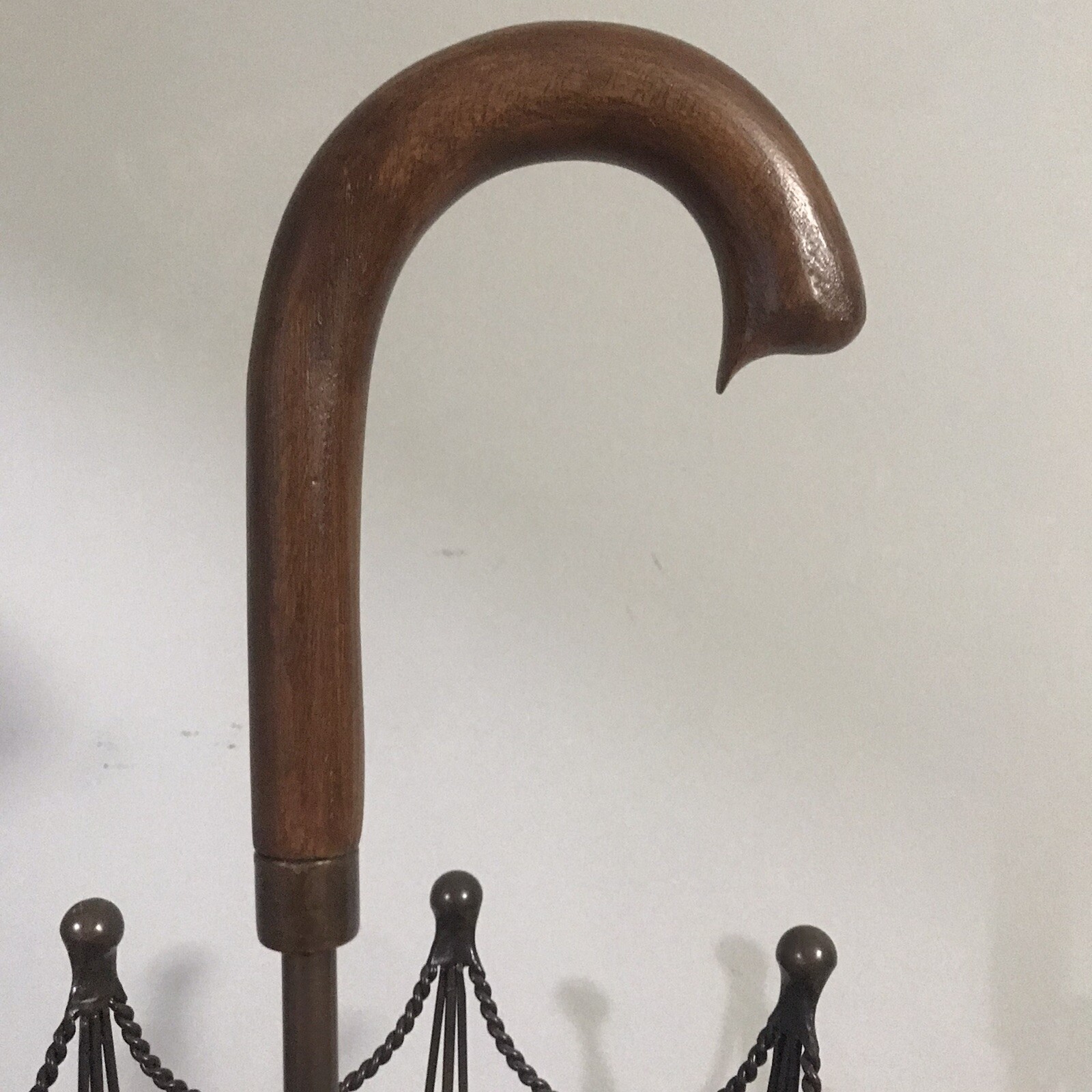 Umbrella Stand Umbrella Shaped Holder Metal wire wood handle 31” Pier 1