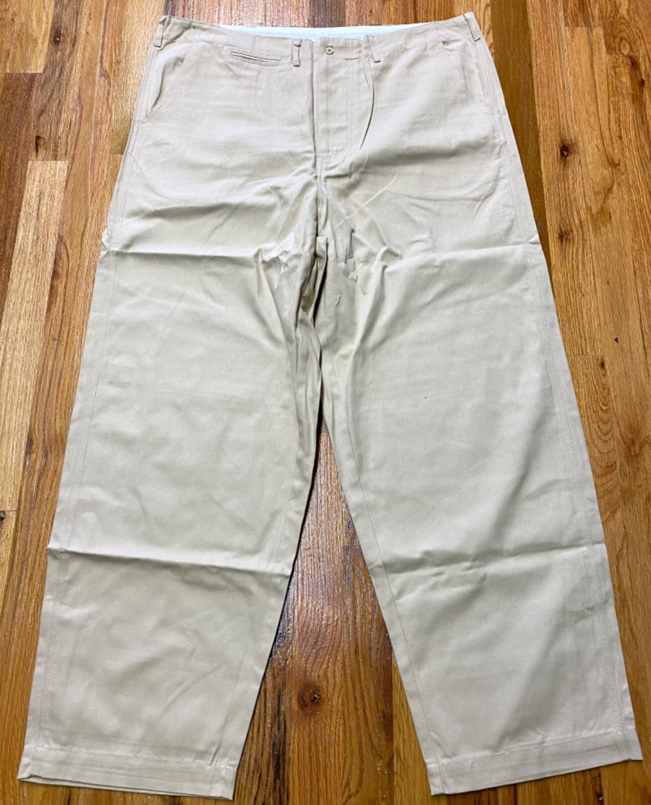 WWII US NAVY OFFICER NCO COMBAT "KHAKIS" SUMMER FIELD TROUSERS-SMALL 32 WAIST
