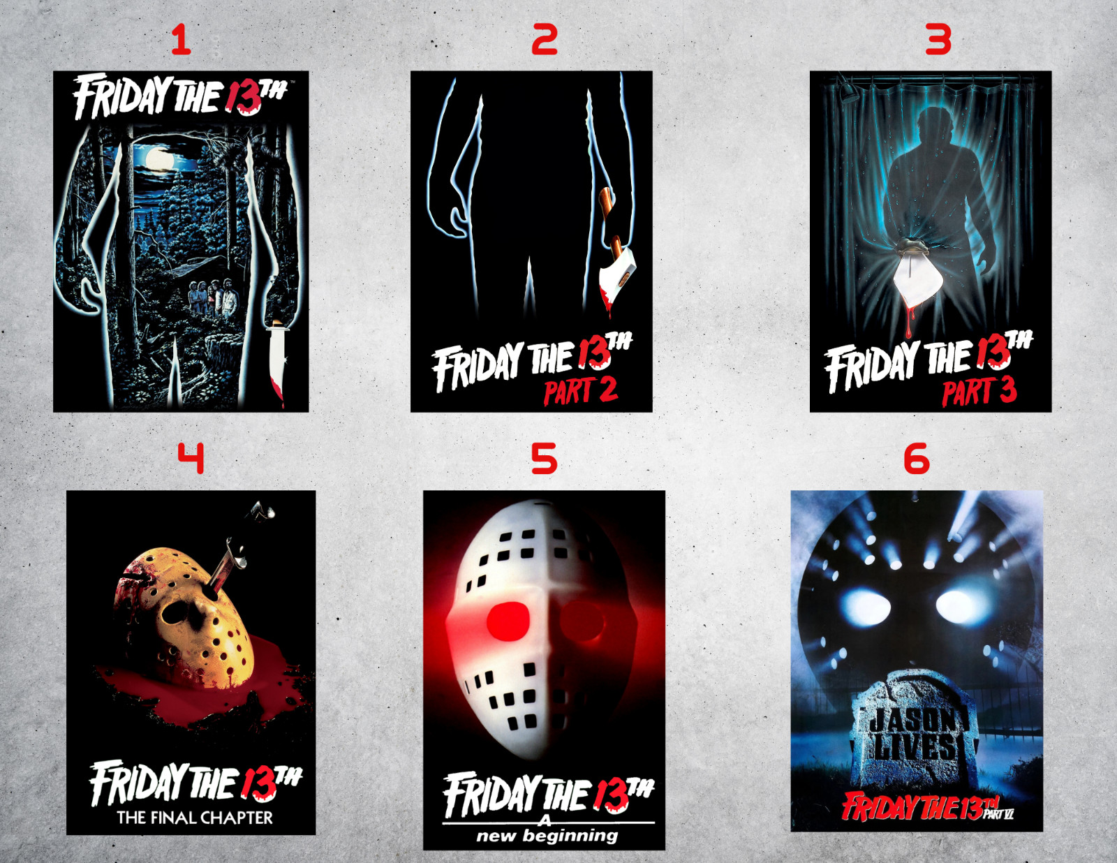Friday The 13th Wall Collage Poster Prints Horror Movie - Jason Vorhees