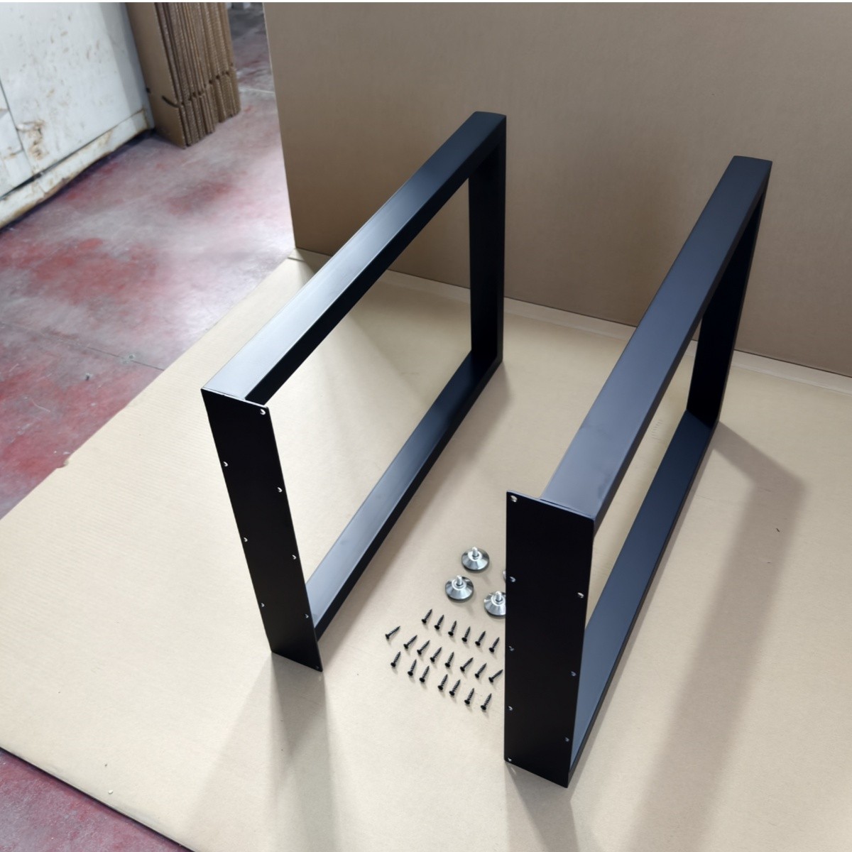 2 PCS Square Reinforced Steel Office Table Legs For DIY Max Load 1000 lbs Heavy