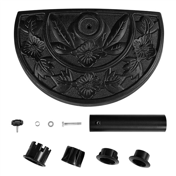 Half Round Patio Umbrella Base 20 lb 1.5″/1.9″Outdoor Umbrella Base, Black