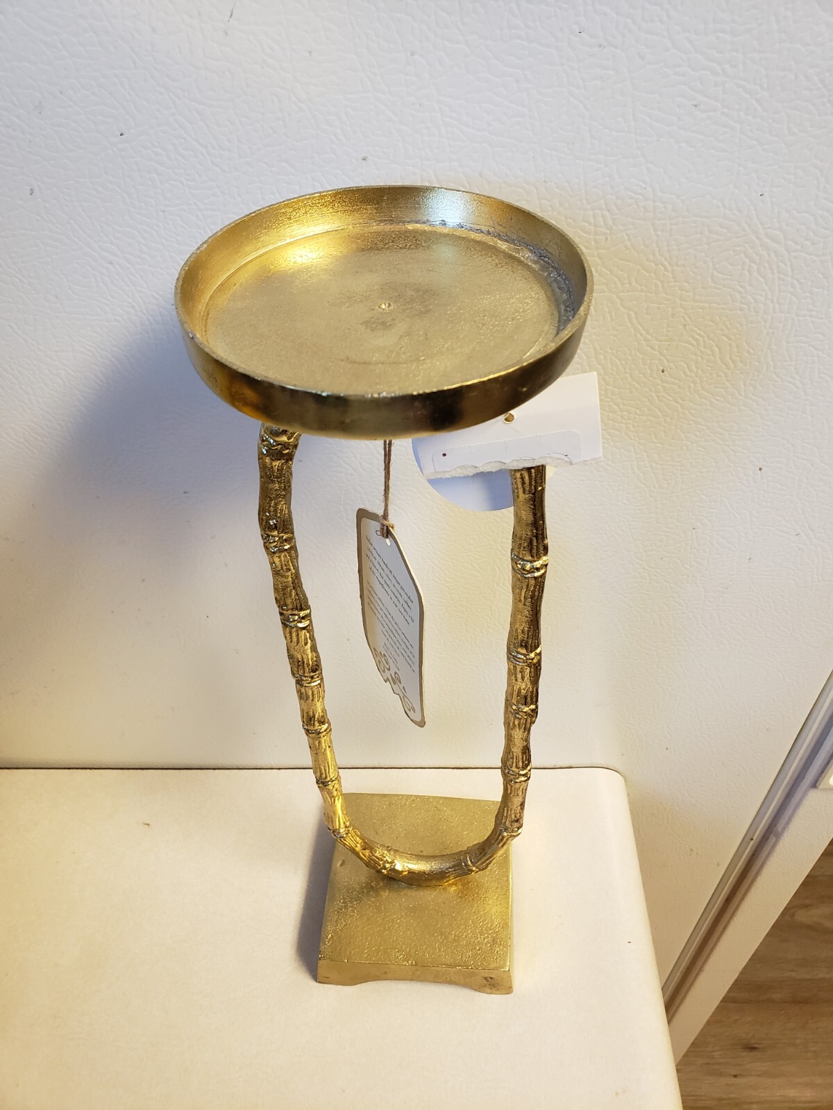 Uniquely Crafted by Artisans in India Metal Bamboo Candle Holder 13.5" Tall 