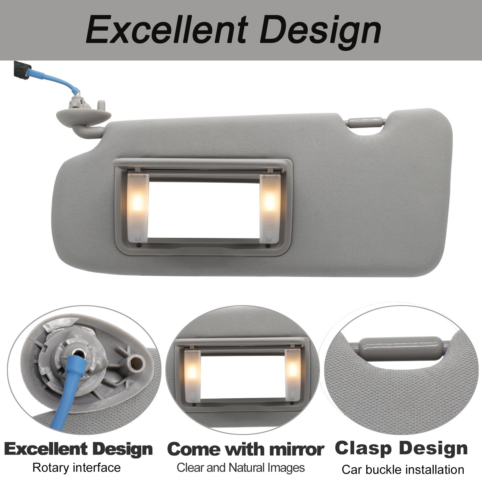 Left Driver Side Sun Visor W/ Lights Fits for Honda CRV 2017-2022 83280TLAA12ZB