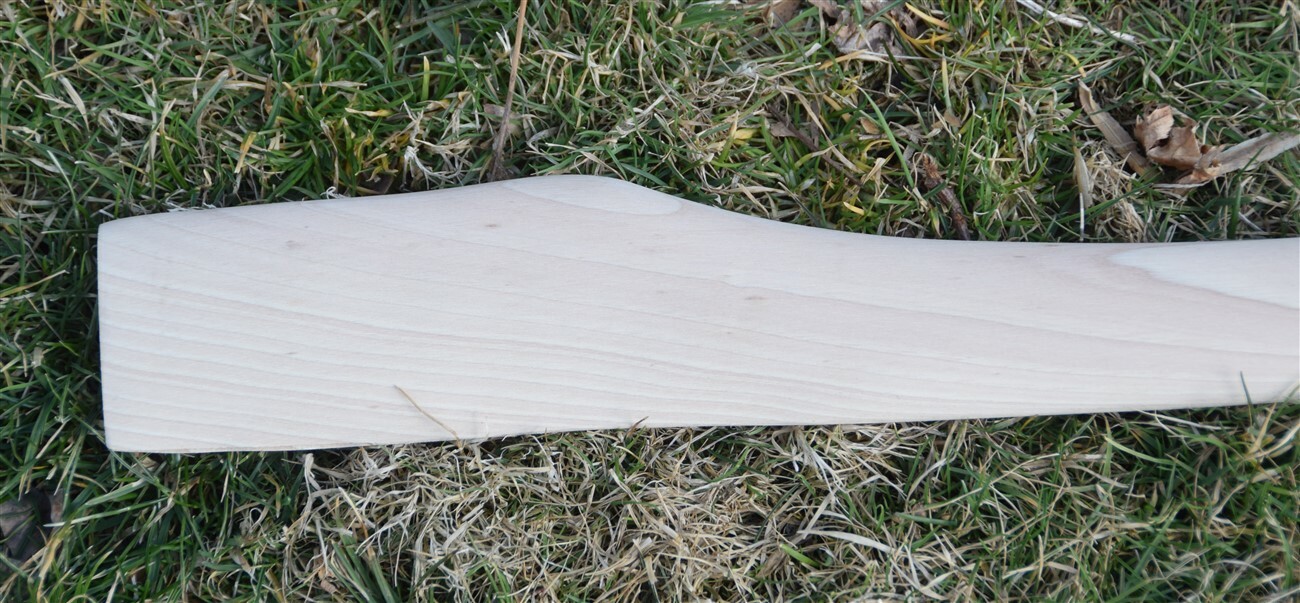 HICKORY 32" Single Bit Bent Fawns Foot Palm Swell AXE HANDLE ~ UNFINISHED