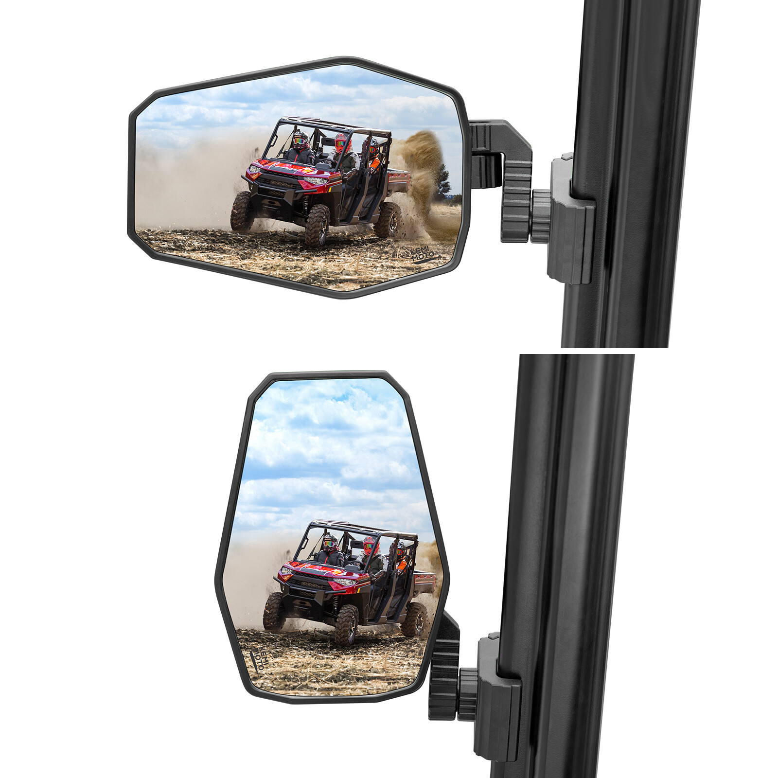 UTV Rear View Side Mirrors Breakaway For Polaris Ranger General Can-Am Defender