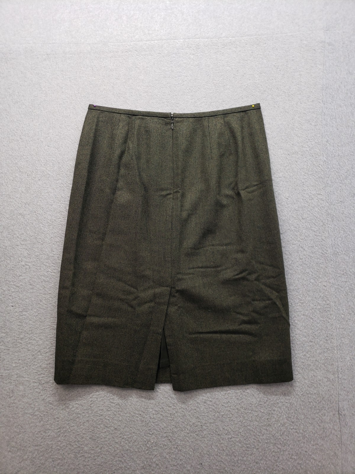 LOFT Women A Line Skirt 10 Brown Knee Length Slit Back Zip Career Formal Office