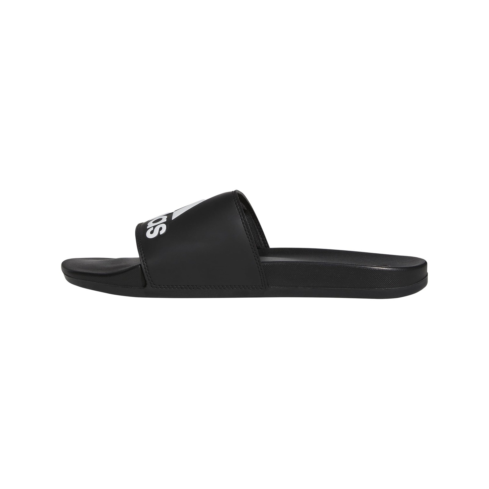 adidas Unisex Adilette Comfort Slide Sandal, Black/White/Black, 13 US Women, Men