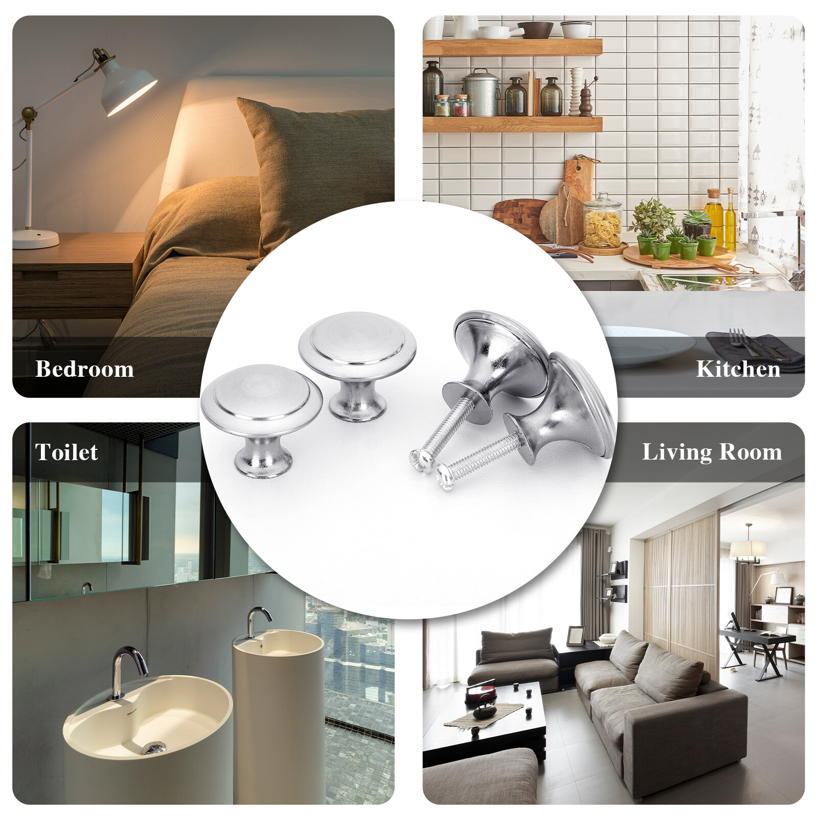 Stainless Steel Door Knobs Cabinet Handles Cupboard Drawer Kitchen Pulls LOT