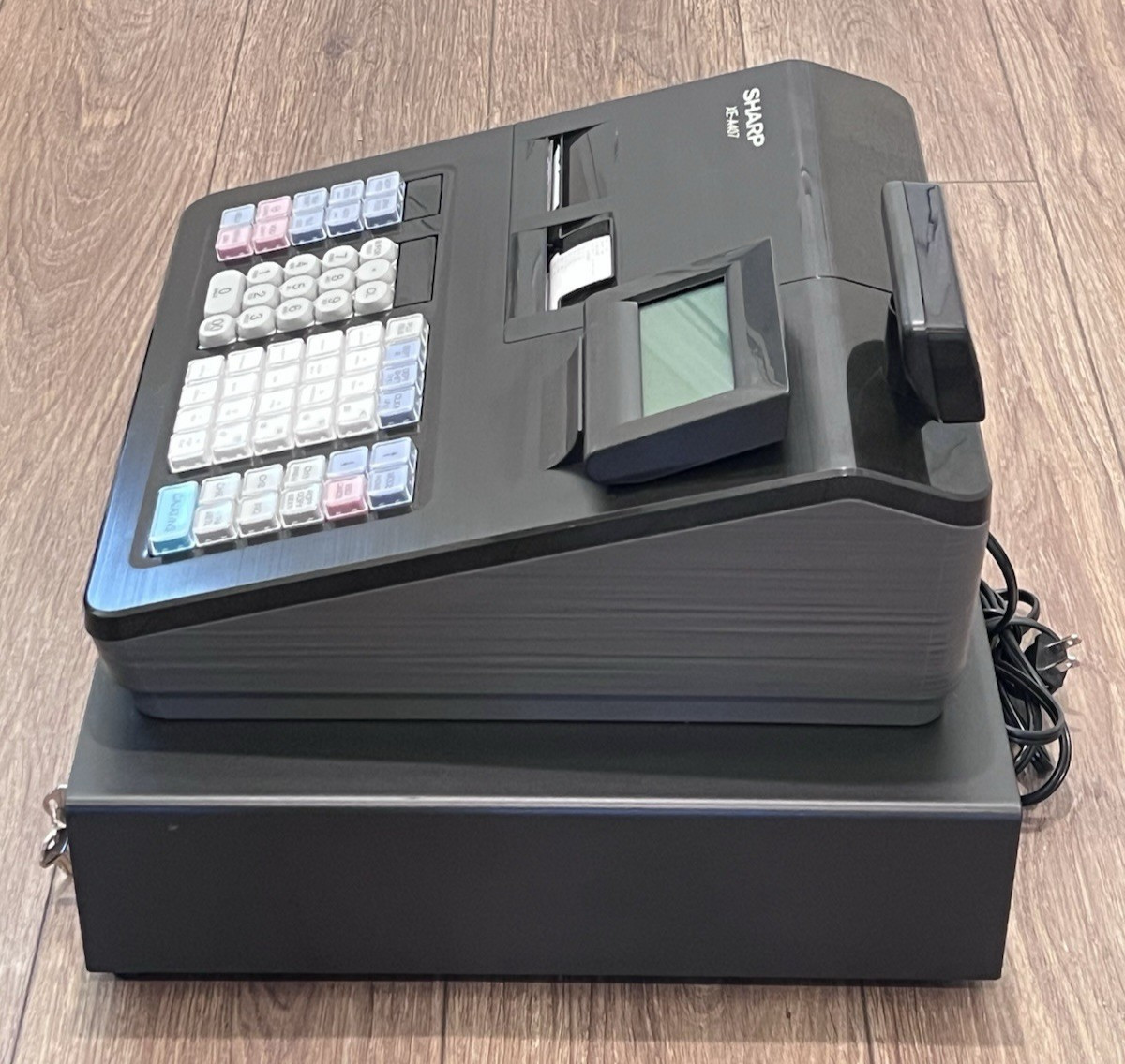 Sharp XE-A407 Cash Register Dual Thermal Printer with Keys, Cash Drawer & Manual