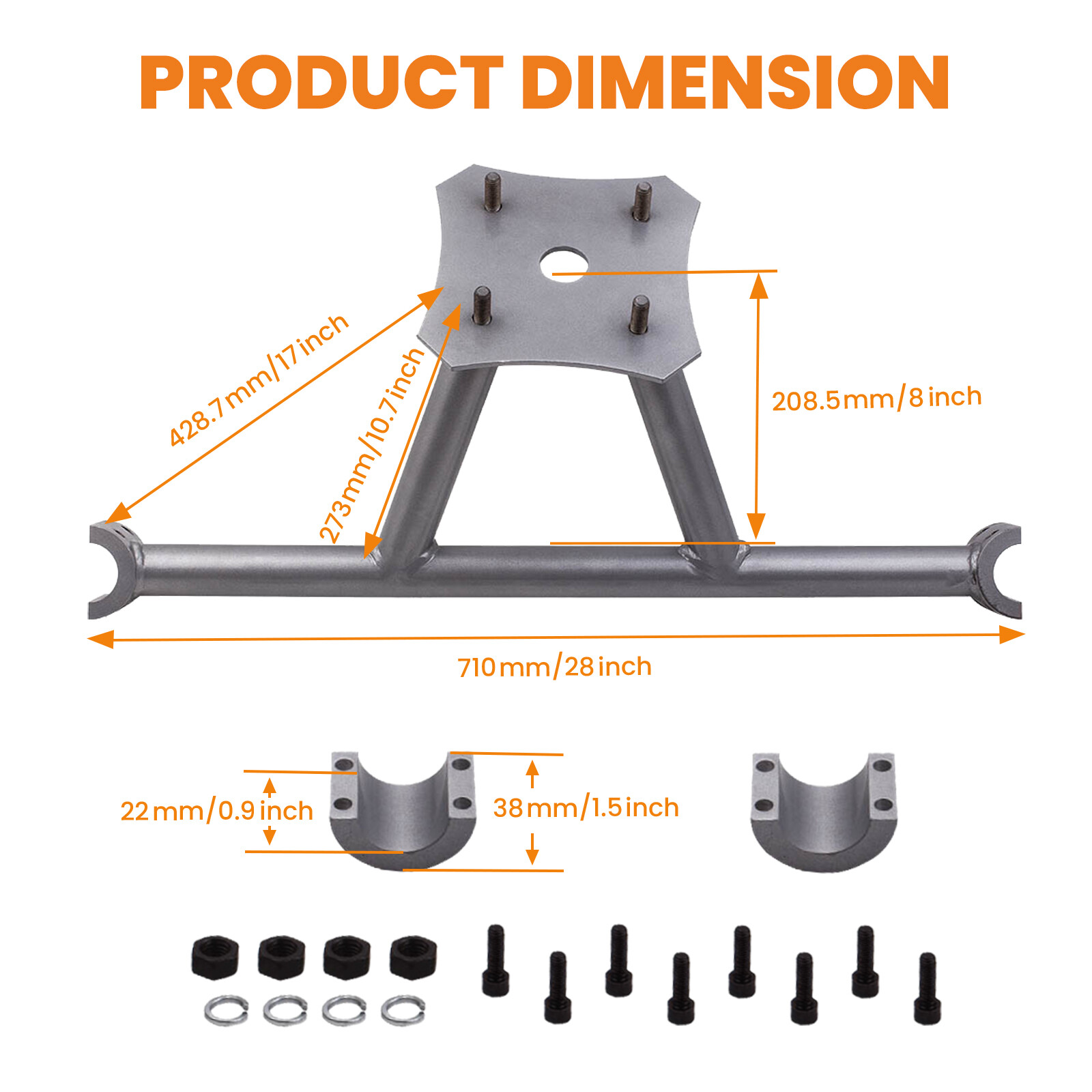 Spare Tire Carrier Mount Rack Bracket Wheel Holder For Polaris RZR XP 1000 14-22