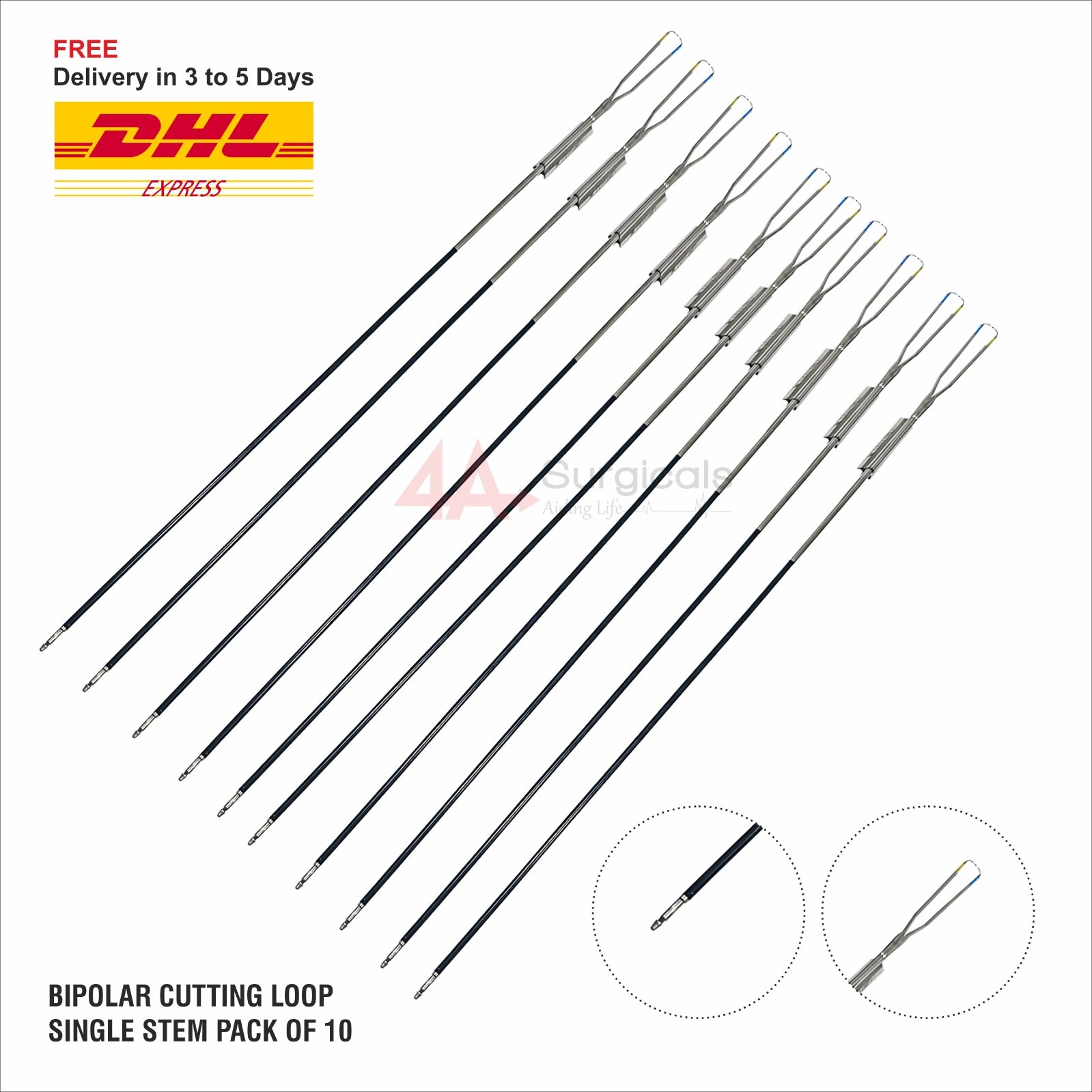 4A BIPOLAR CUTTING LOOP SINGLE STEM (PACK OF 10)