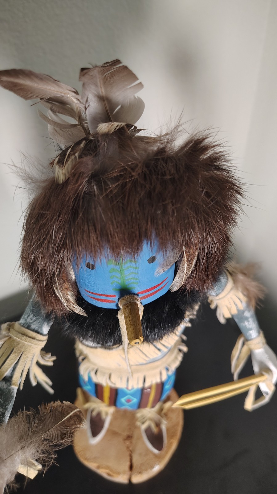 13" Signed Jean Yazzie Navajo Ya’i Corn Dancer Kachina Doll Hand Carved Wood