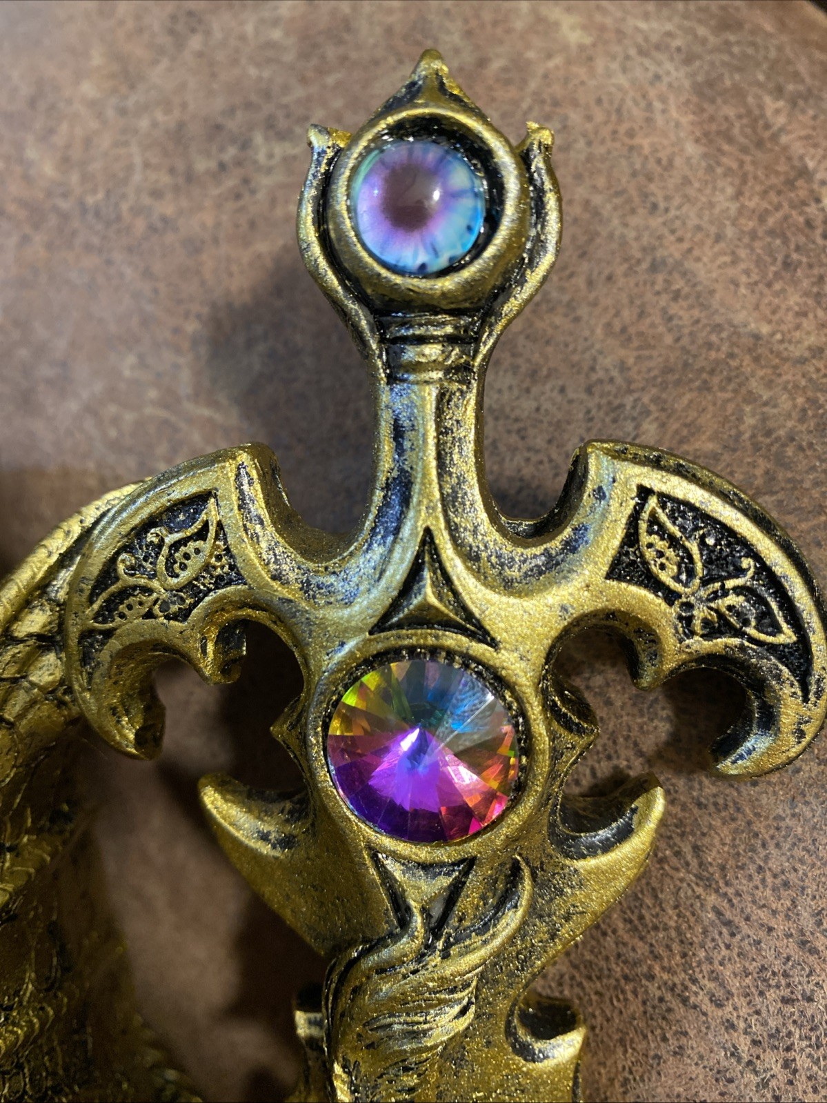 New Dungeon Dragon Jeweled Gemstone Sword Gold Drinking Mug Fantasy Mythical