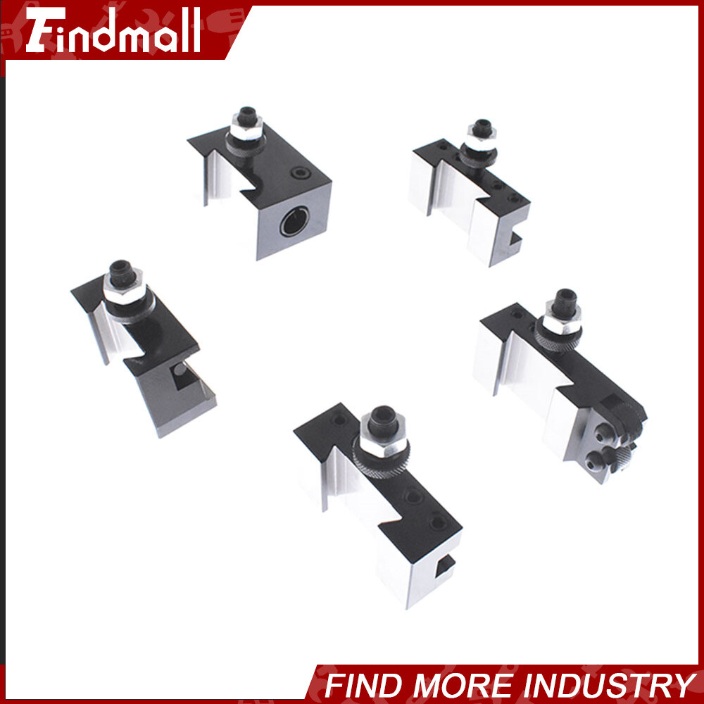 Quick Change Tool Post Holder Set AXA 250-100 Piston Type 6Pcs For Lathe 6 -12"