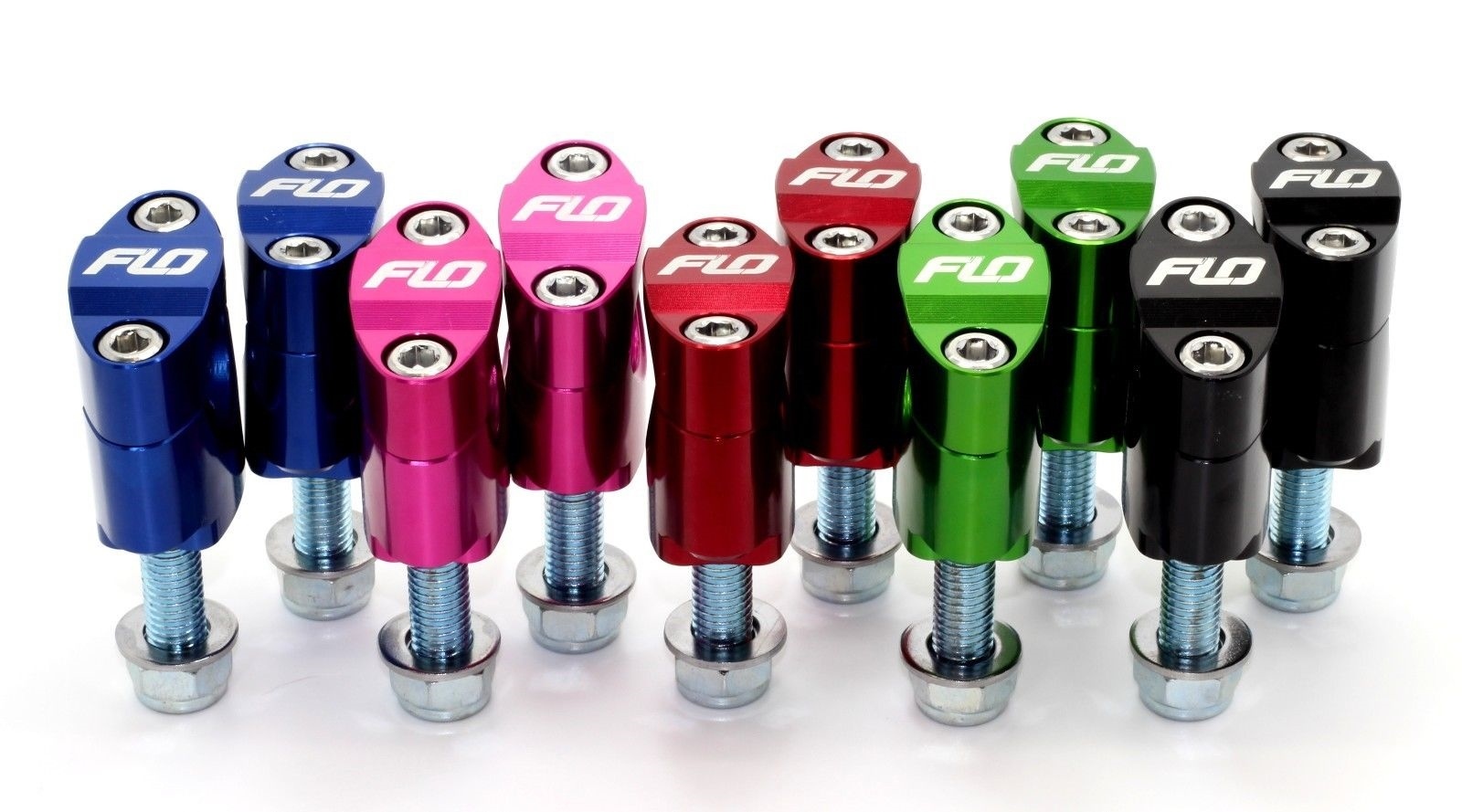 Flo Black Rubber Mount Fat 1 1/8" 28.5mm Oversize Handlebar Clamp Bar Mounts