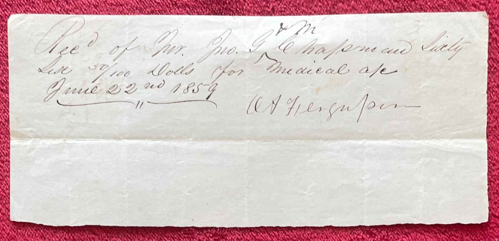 1832-1861 DOCTORS BILLS FOR DIFFERENT AILMENTS, TOOTH EXTRACTIONS & VACCINATIONS