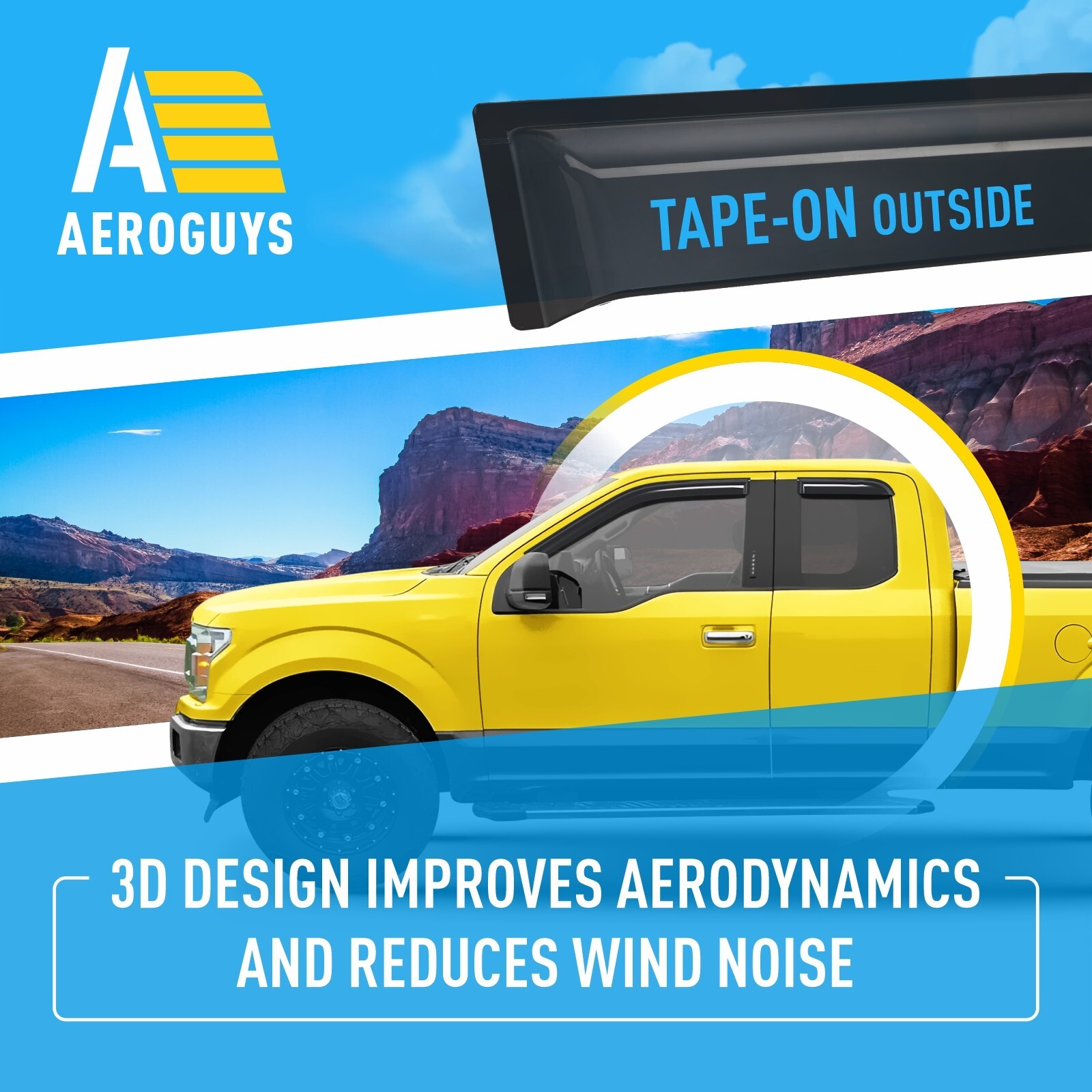 Sun Rain Visors Wind Rain Guards for 2015-2026 Ford F150 SuperCab