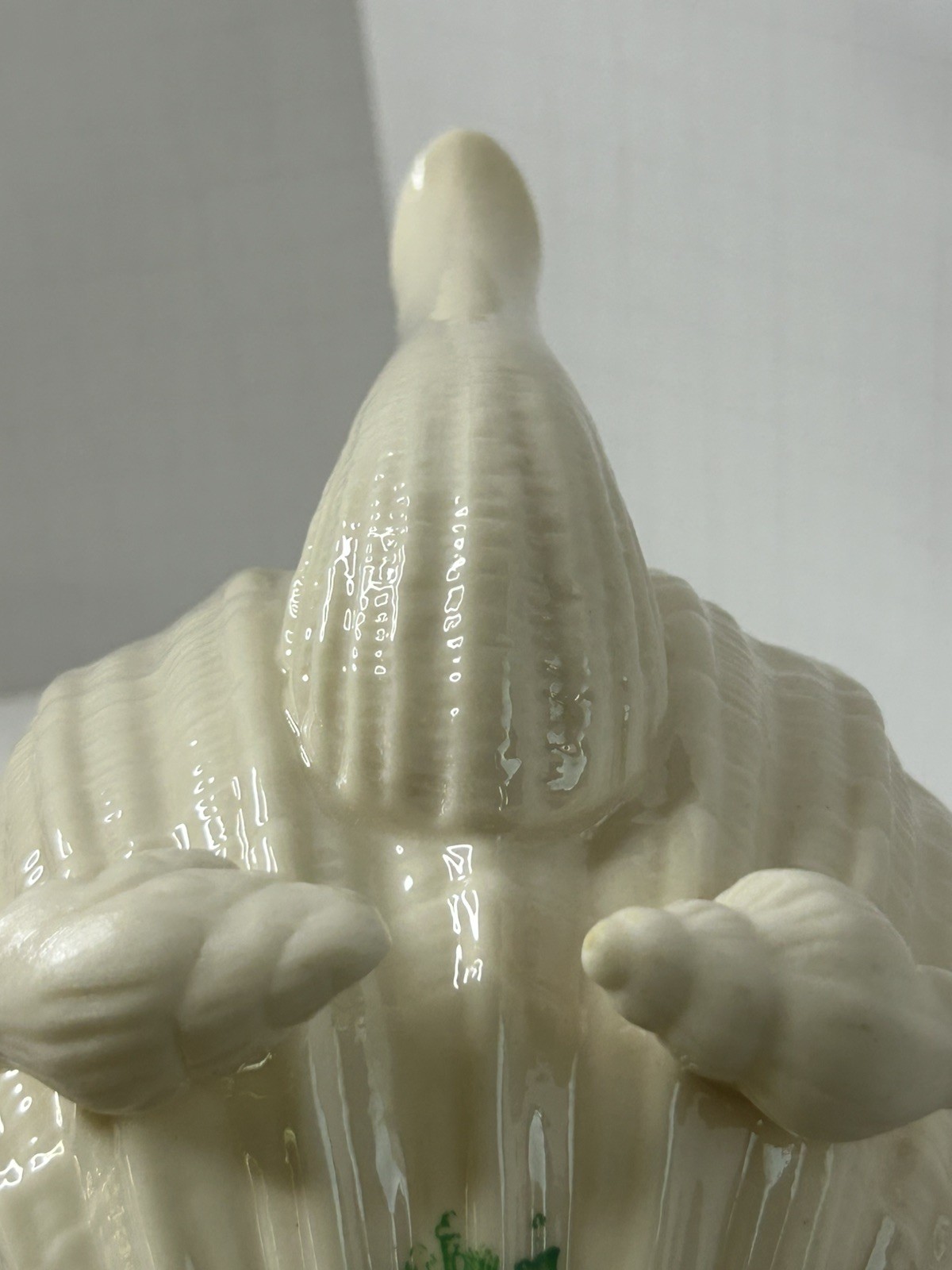 Antique Vintage Belleek Ireland Neptune Yellow Limpet Seashell Teapot w/ Lid