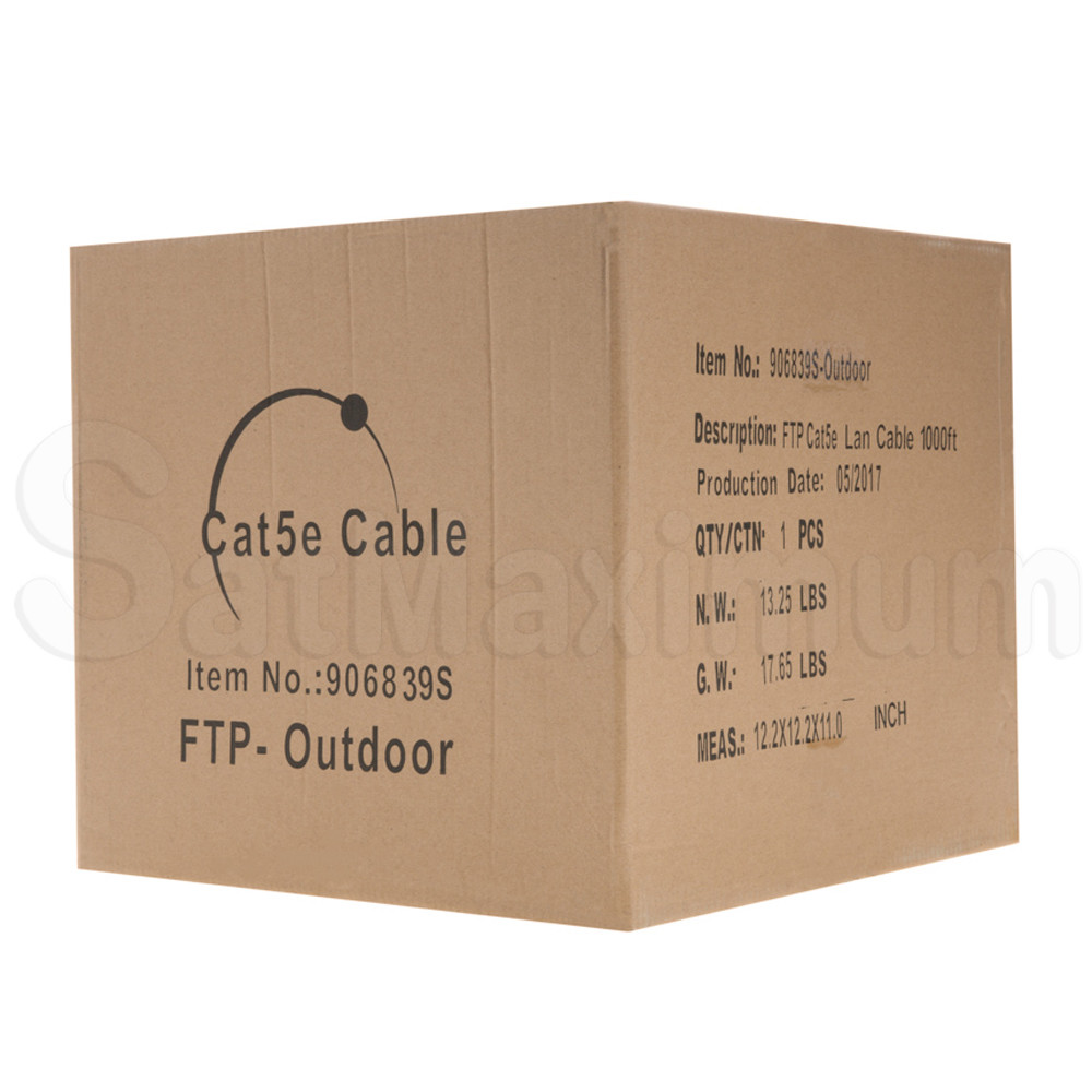 Cat5e OUTDOOR 500ft, 1000ft Cable Waterproof Ethernet Solid Direct Burial Cable