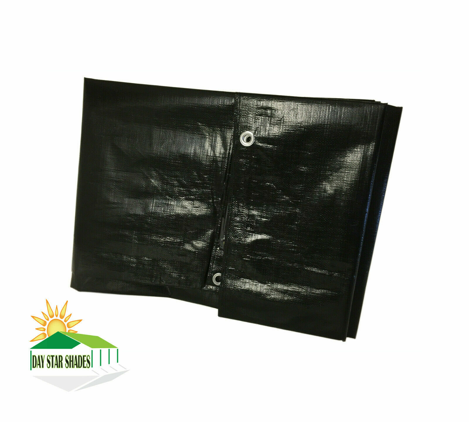 EXTRA Heavy Duty 14 mil Black Tarp 3 Ply Coated Reinforced Canopy 6 oz 3 Layer