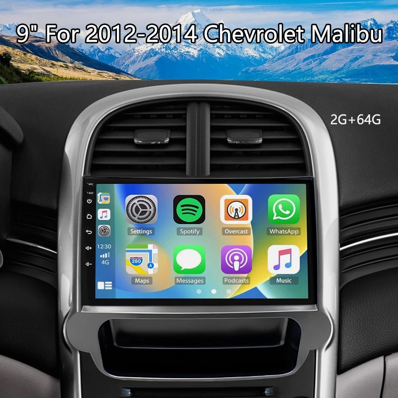 9'' FOR 2012 2013 2014 CHEVROLET MALIBU APPLE CARPLAY CAR GPS STEREO RADIO SWC