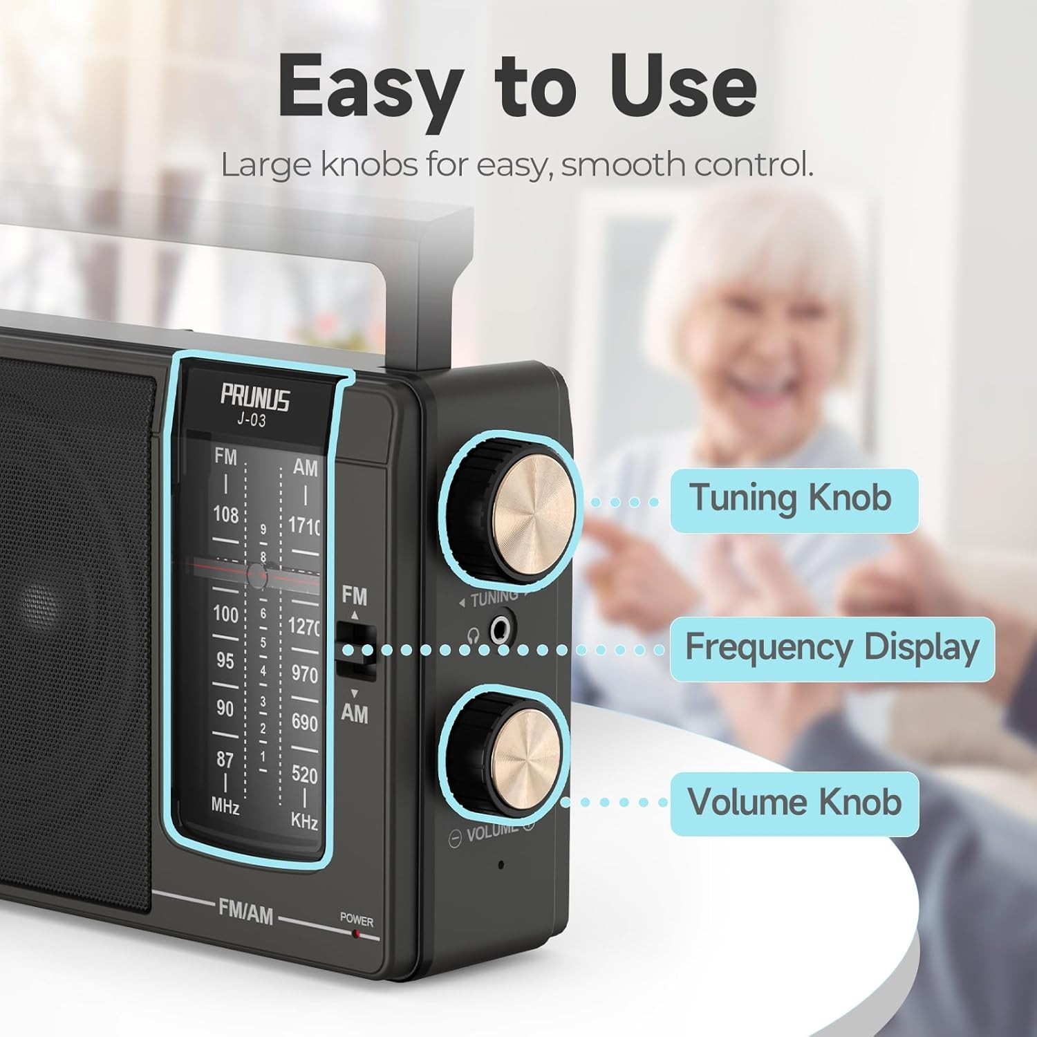 J-03 AM FM Radio Portable Plug in Wall or AA Battery Operated for Home/Outdoo...
