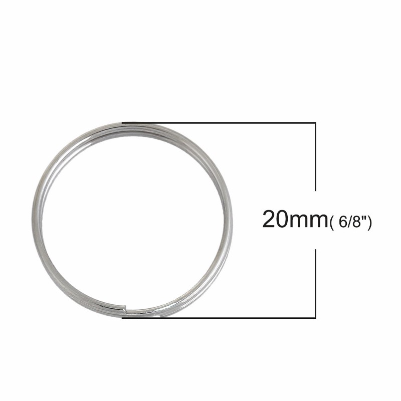 Split Rings 20mm - 10/20/50 Stainless Steel 2mm Key Chain Rings F2288