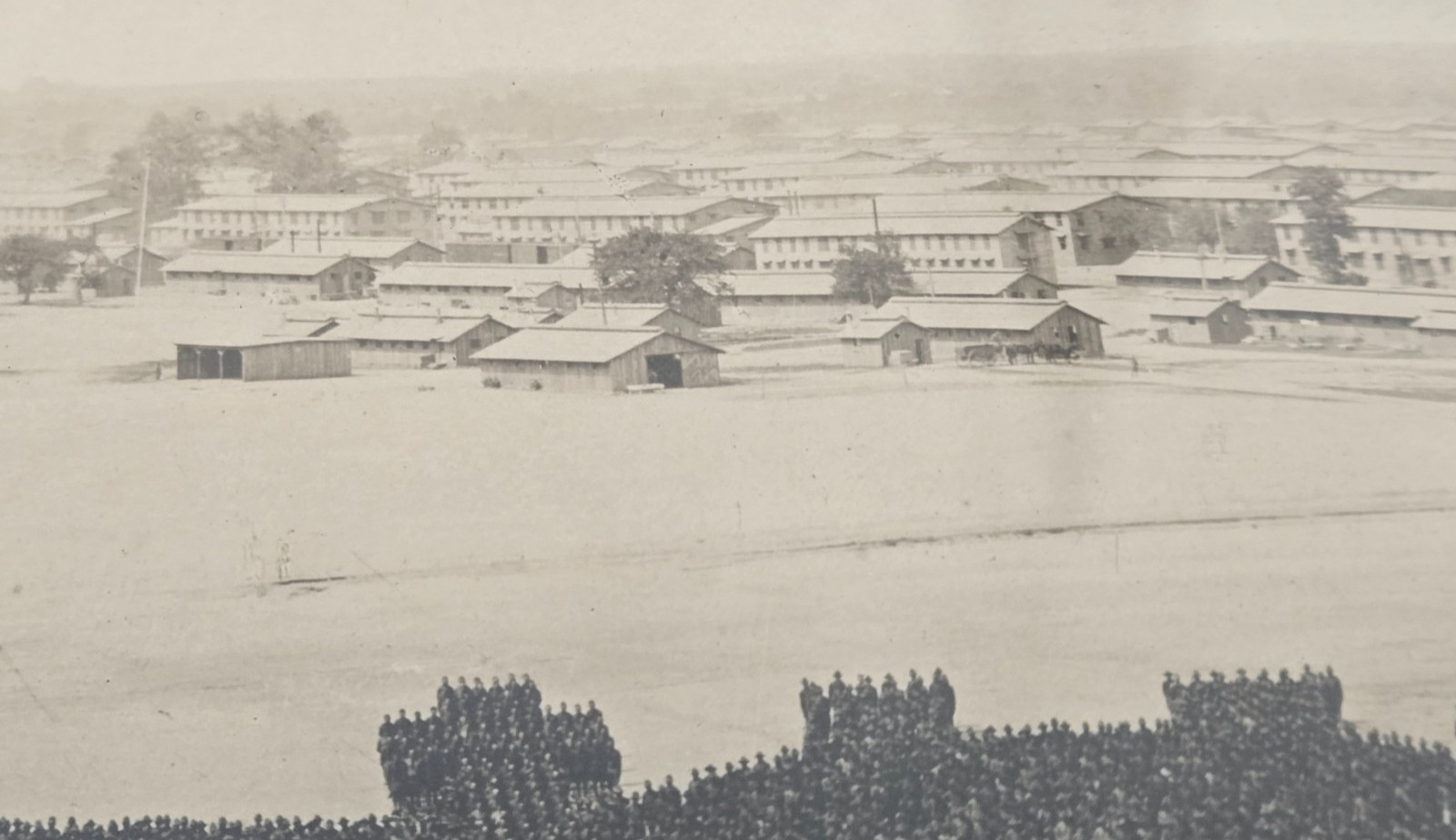 ORIGINAL 1918 Human Liberty Bell Camp Dix WWI Mole Thomas 25,000 Soldiers Photo