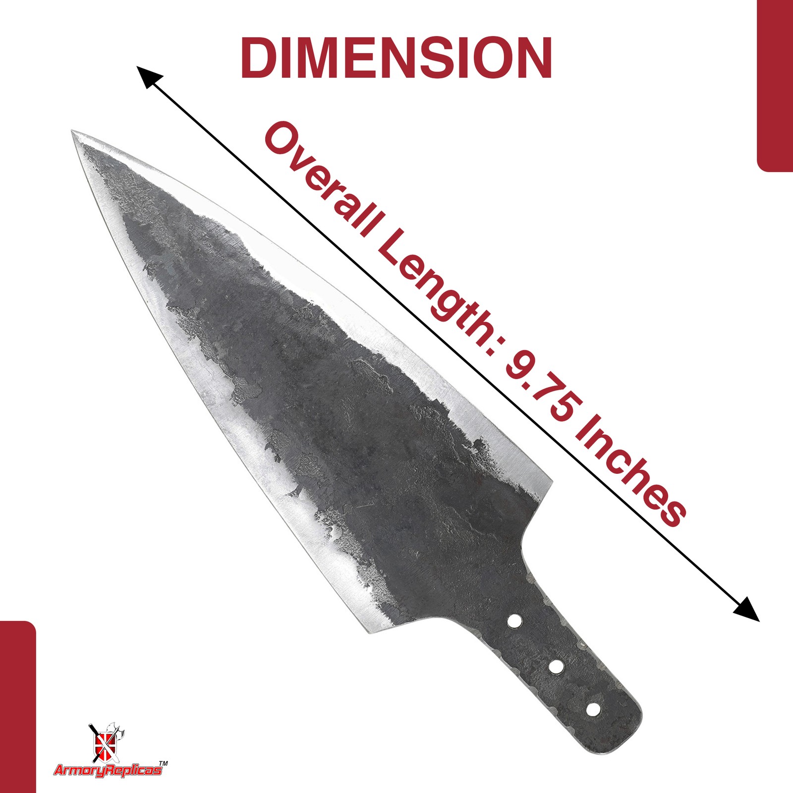 Hand-Forged Carbon Steel Spear Head Blade Viking Polearm