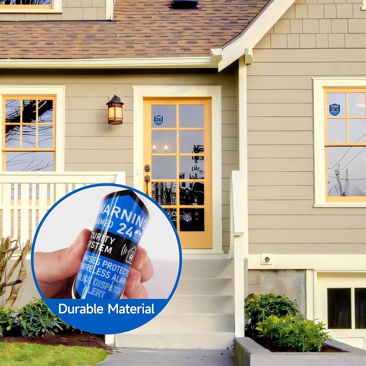 3PCS Security Alarm System Sign for Home, Self-Adhesive Weatherproof Warning Sti