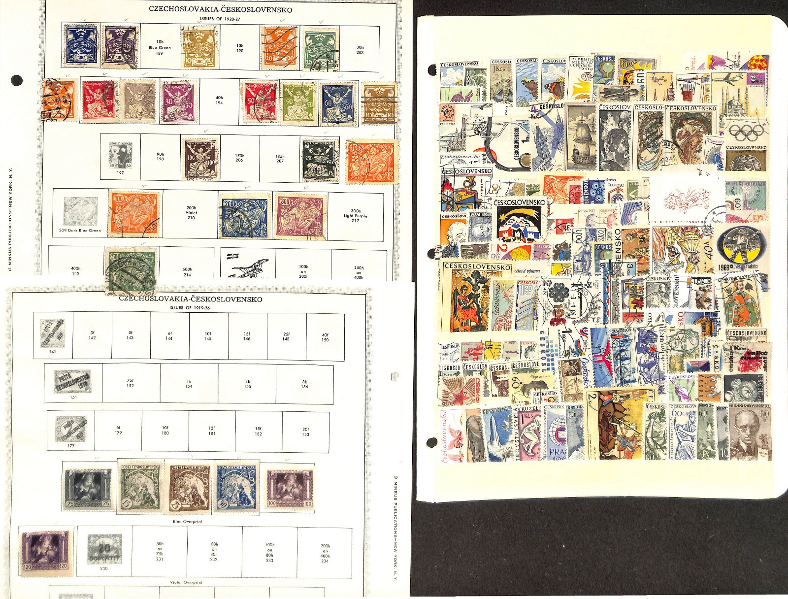 Czechoslovakia Stamp Collection on 50 Minkus Pages, 1918-1969, 1976-1991 (BN)