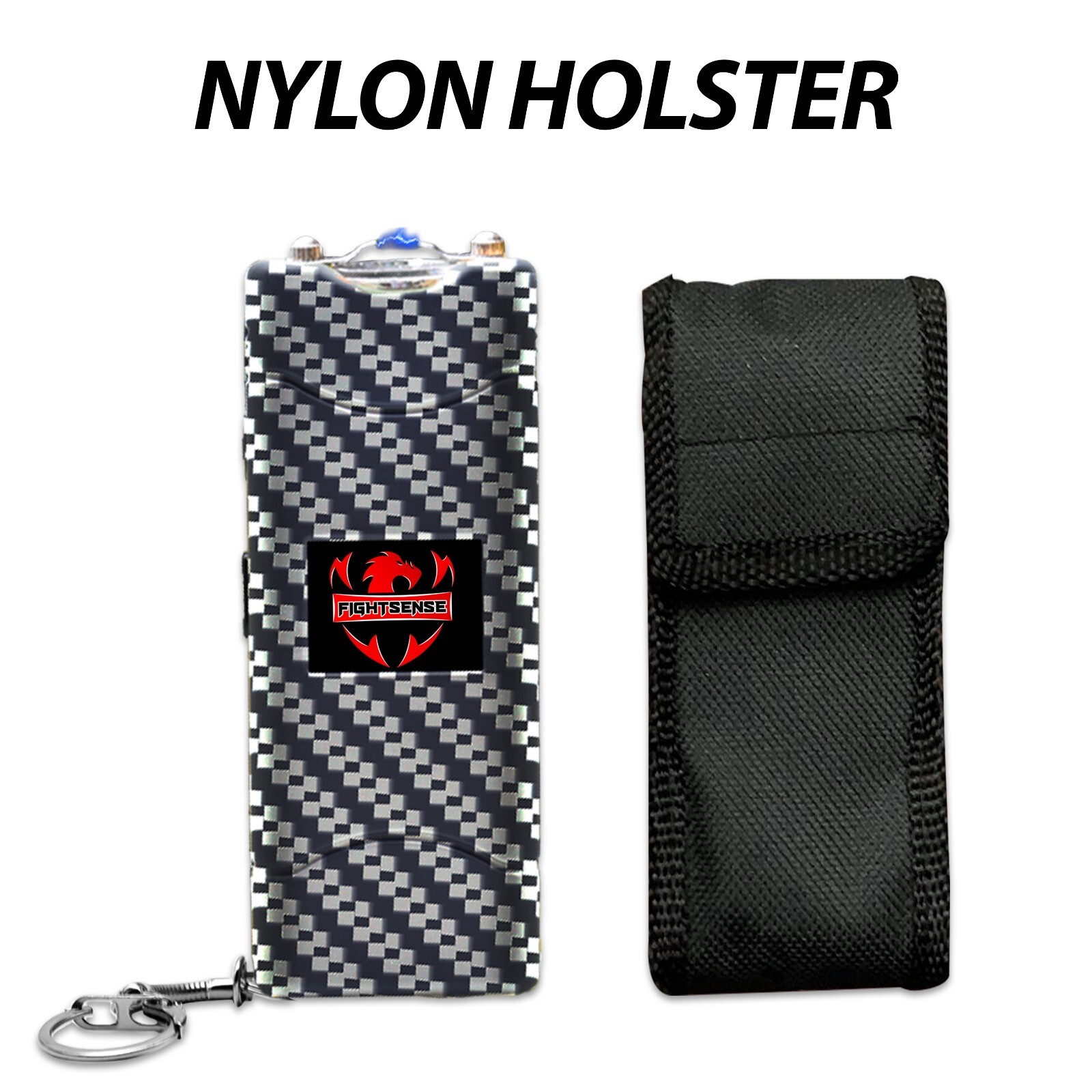 FIGHTSENSE SelfDefense Mini StunGun 400BV Rechargeable W/LED Flashlight,Keychain