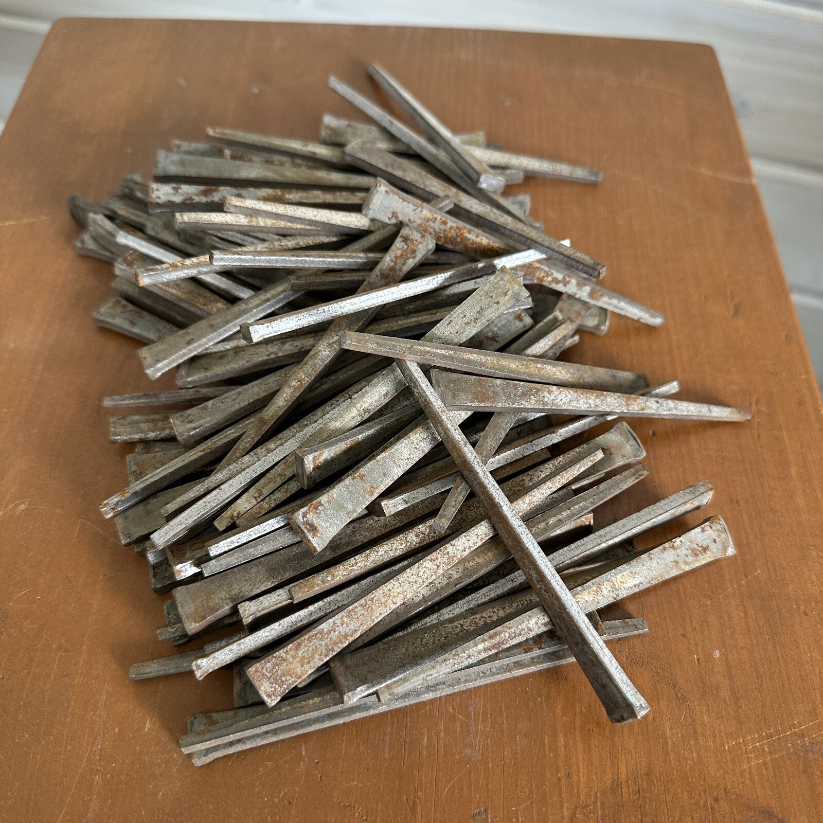 VINTAGE 4 INCH SQUARE NAILS 4lbs (100+). NEVER USED GREAT FOR CRAFTING
