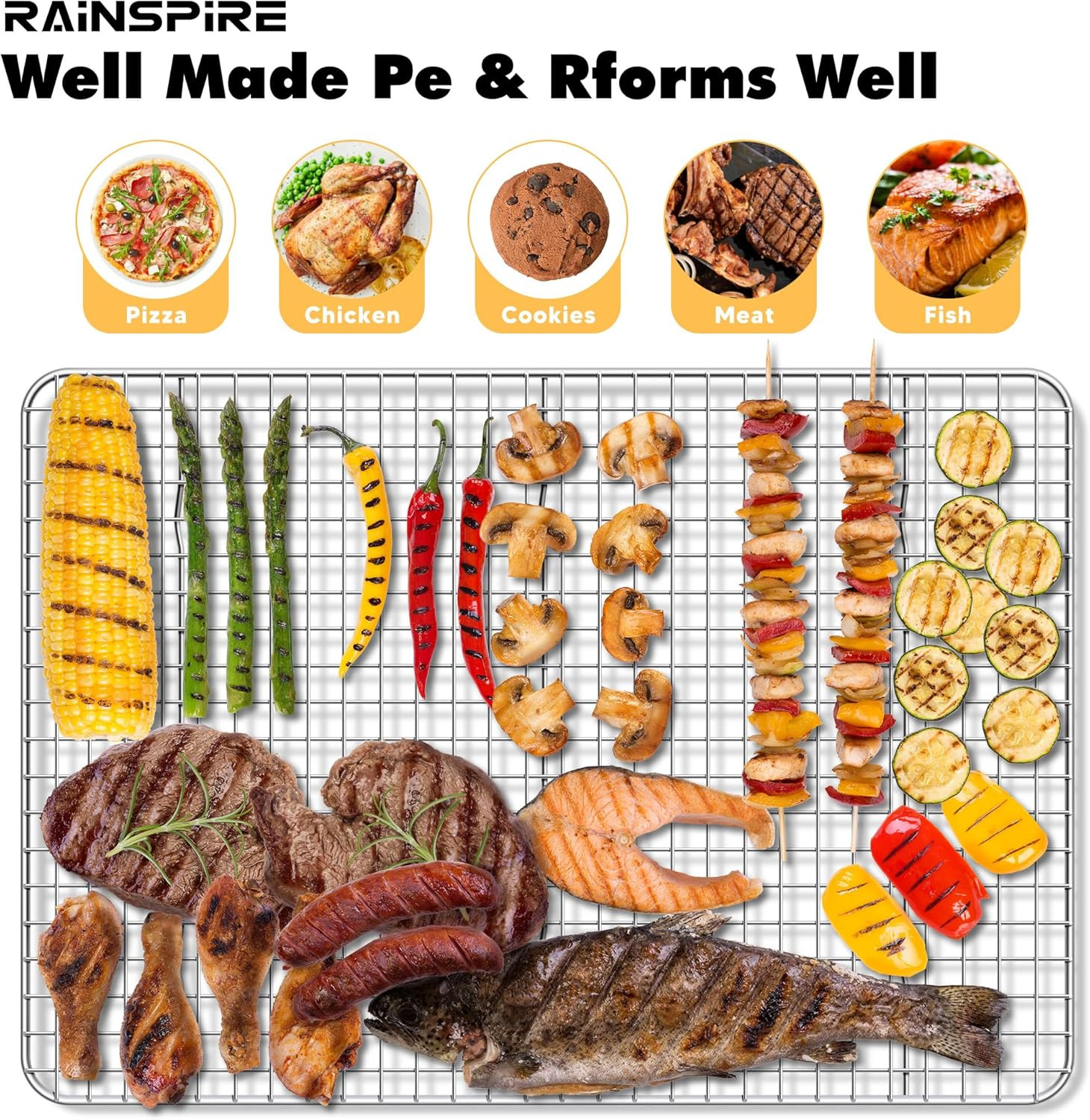 Stainless Steel Heavy Duty Cooling Rack, Fits Quarter Sheet Pan (8.5" X 12")