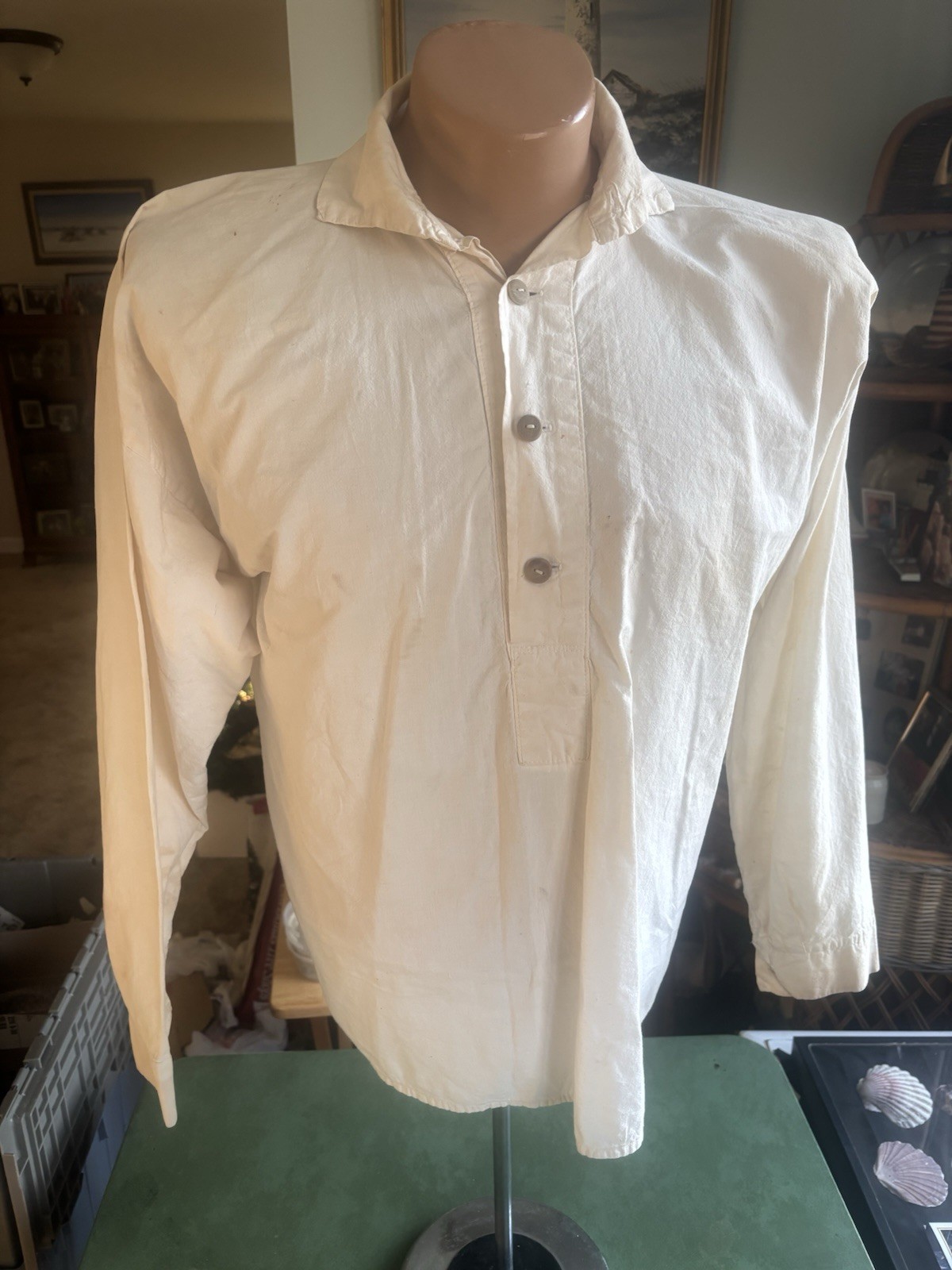 Vintage Reproduction Civil War Quarter Button Up  Shirt