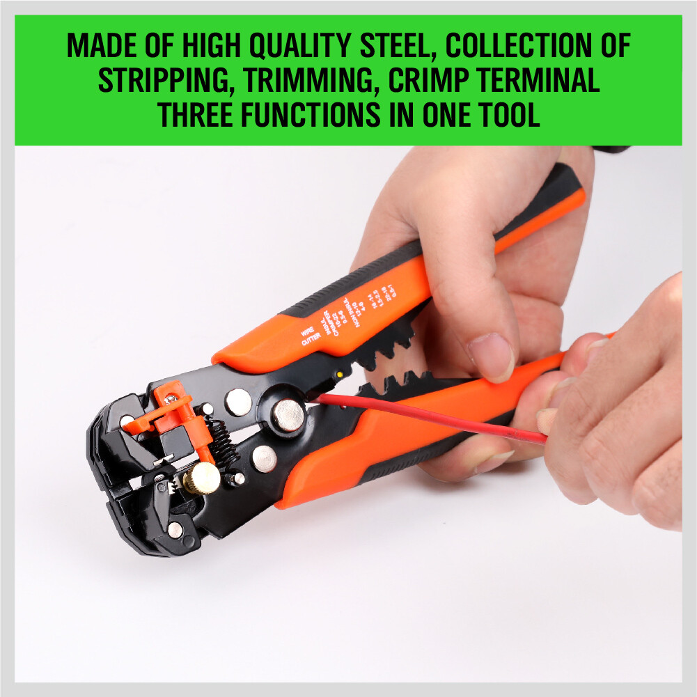 Self-Adjusting Insulation Wire Stripper cutter crimper Terminal Tool Pliers 8"