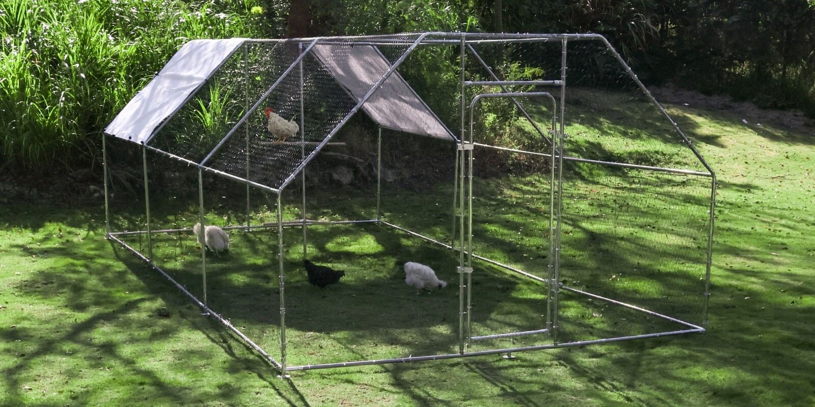Walnest 20ft x 10ft x 6.5ft Large Metal Walk-in Chicken Coop Run Cage Hen House