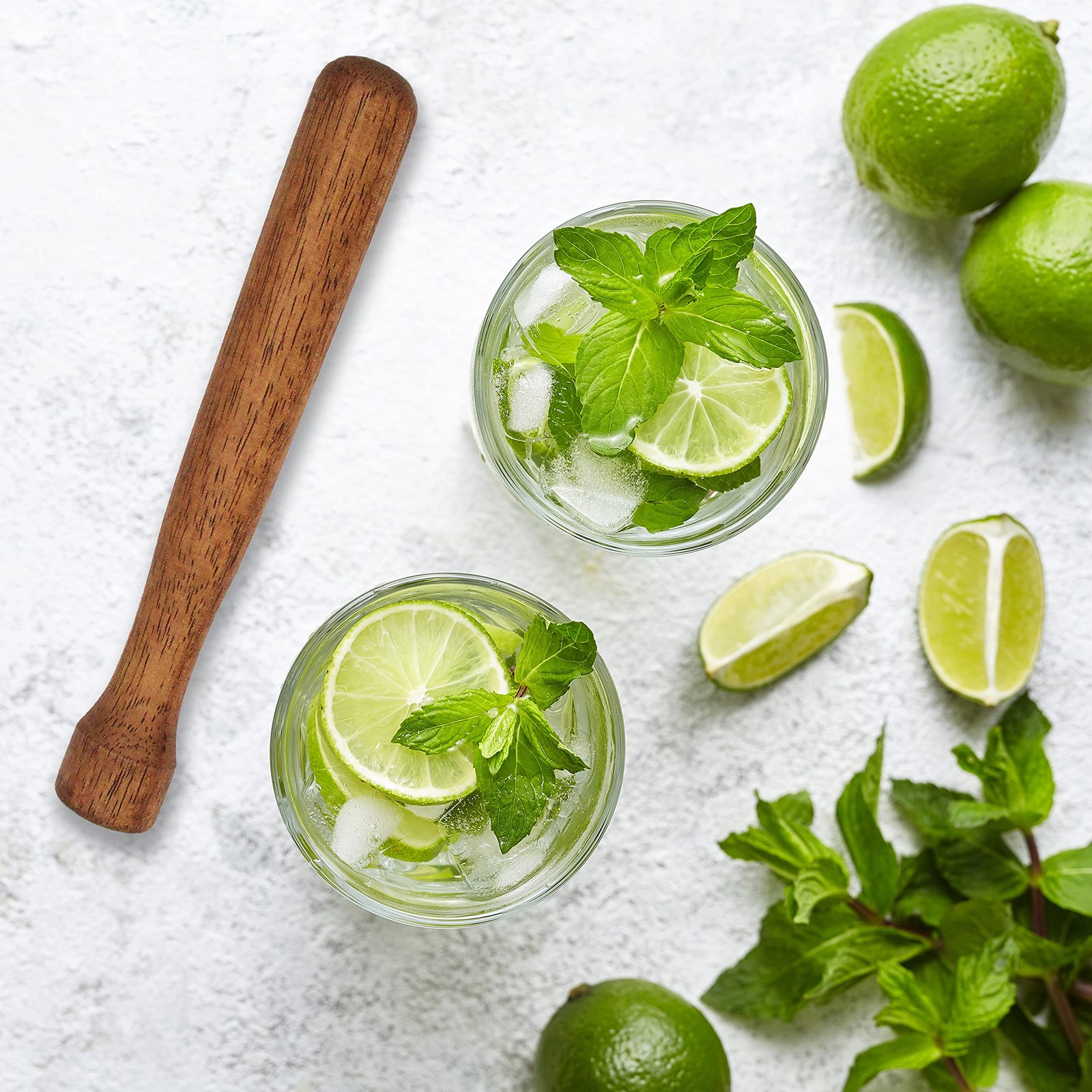 Hudson & Lane Wooden Cocktail Bar Muddler Brown