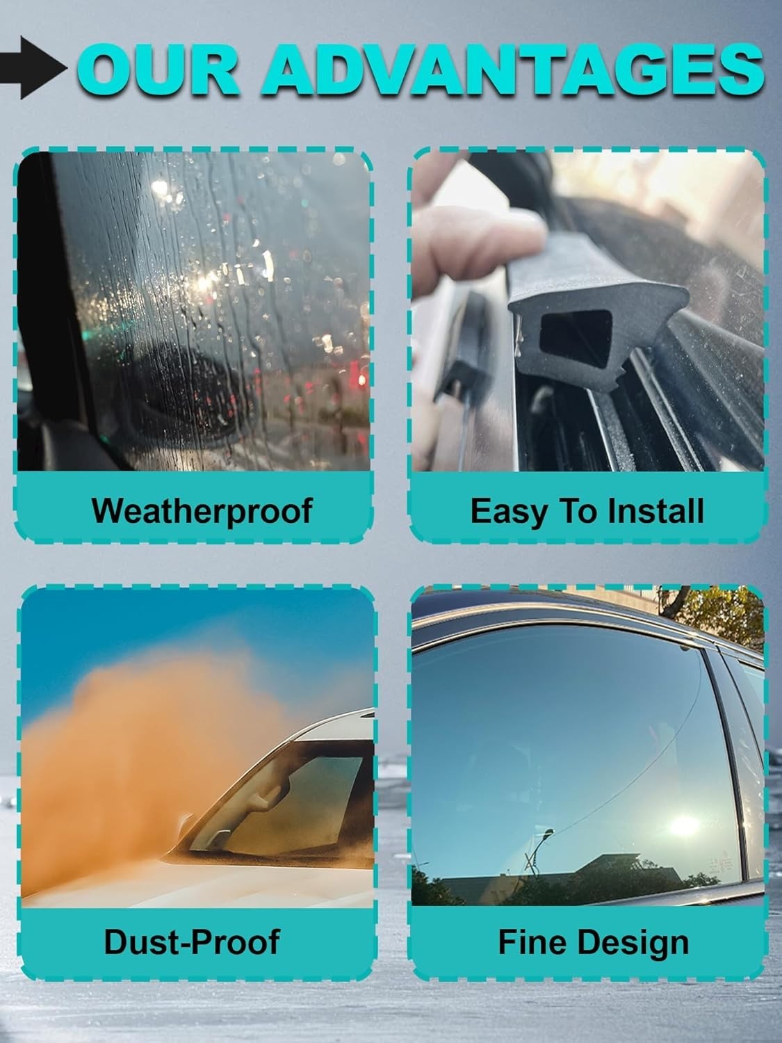 8PCS Door Seal Window Run Channel Sweep Felt Rubber Compatible with C1500 C25...