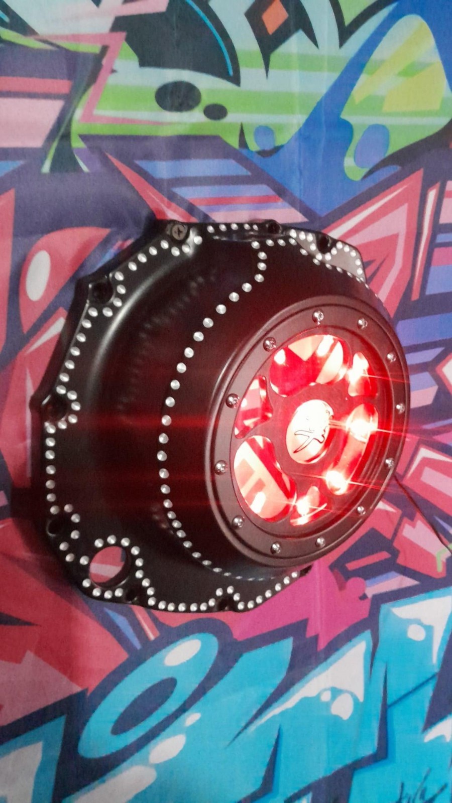 Suzuki Hayabusa Clutch Cover red Custom Diamond 🔹 Cut 99-20