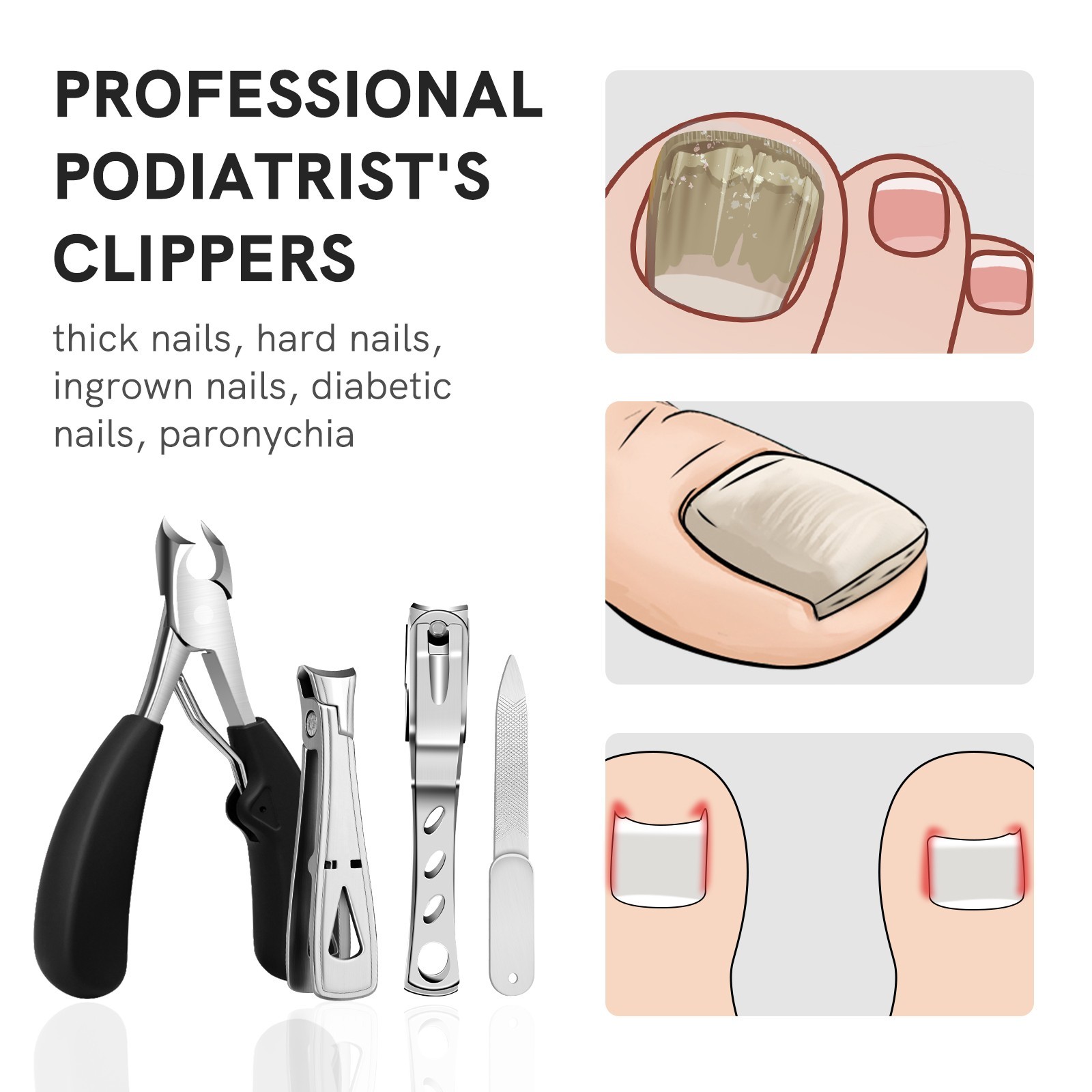 For Thick Ingrown Nails Heavy Duty Toe Nail Clippers Toenail Clippers Seniors