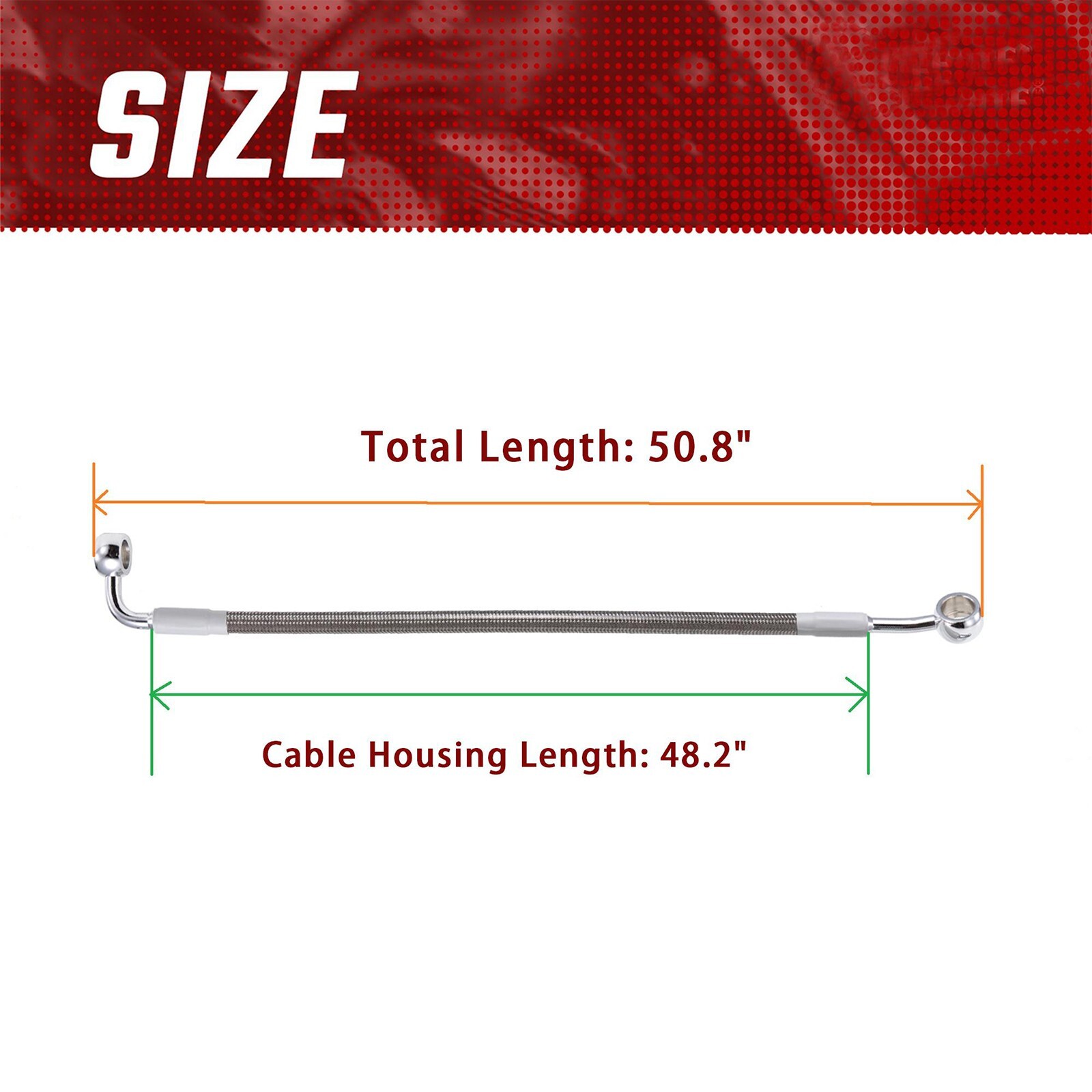 Harley Handlebar 48" Front Brake Line for Dyna 2007-2017 Softail 2000-2015 N/ABS