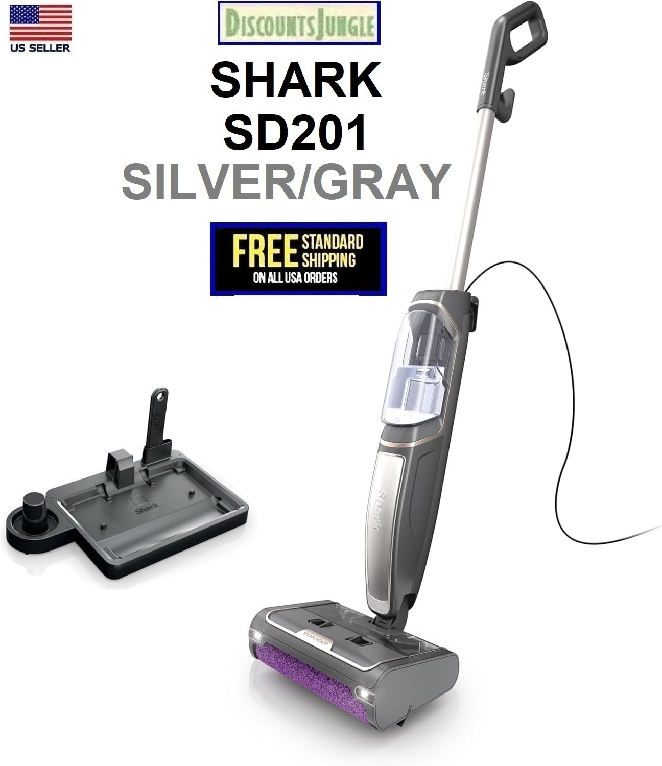 Shark SD201 Steam Pickup 3-in-1 Steam Mop Picks Up Debris Deep Scrubs Cleaner